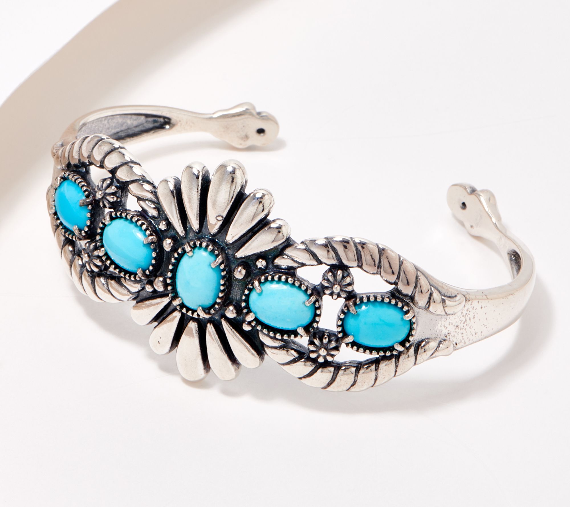 American West Sterling Silver 5 Stone Sleeping Beauty Turquois