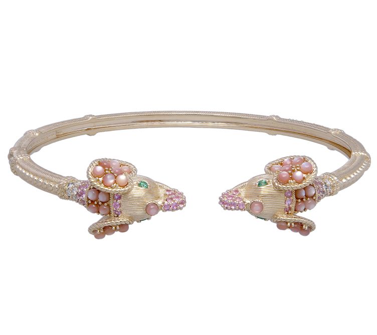 Judith Ripka 14K Gold Diamond & Gemstone Elepha nt Cuff