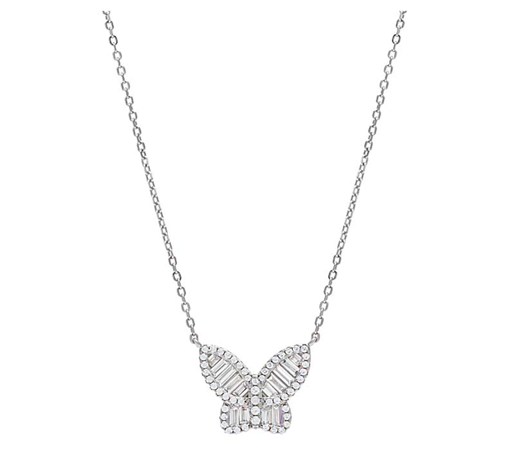 By Adina Eden Sterling-Silver Pave Butterfly Ne klace