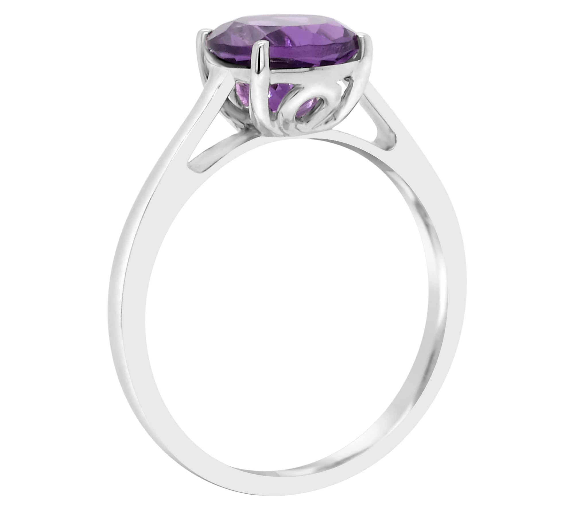 14K Gold Round 1.60 cttw Amethyst Ring - QVC.com