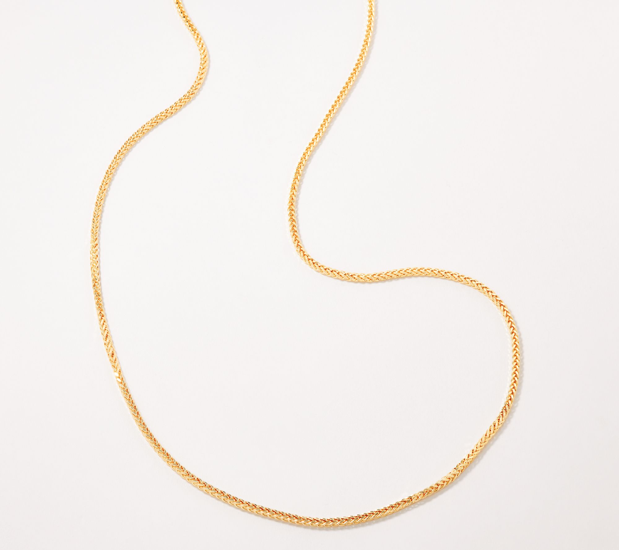 Italian Gold Sparkle Wheat 20 Necklace, 14K Gold