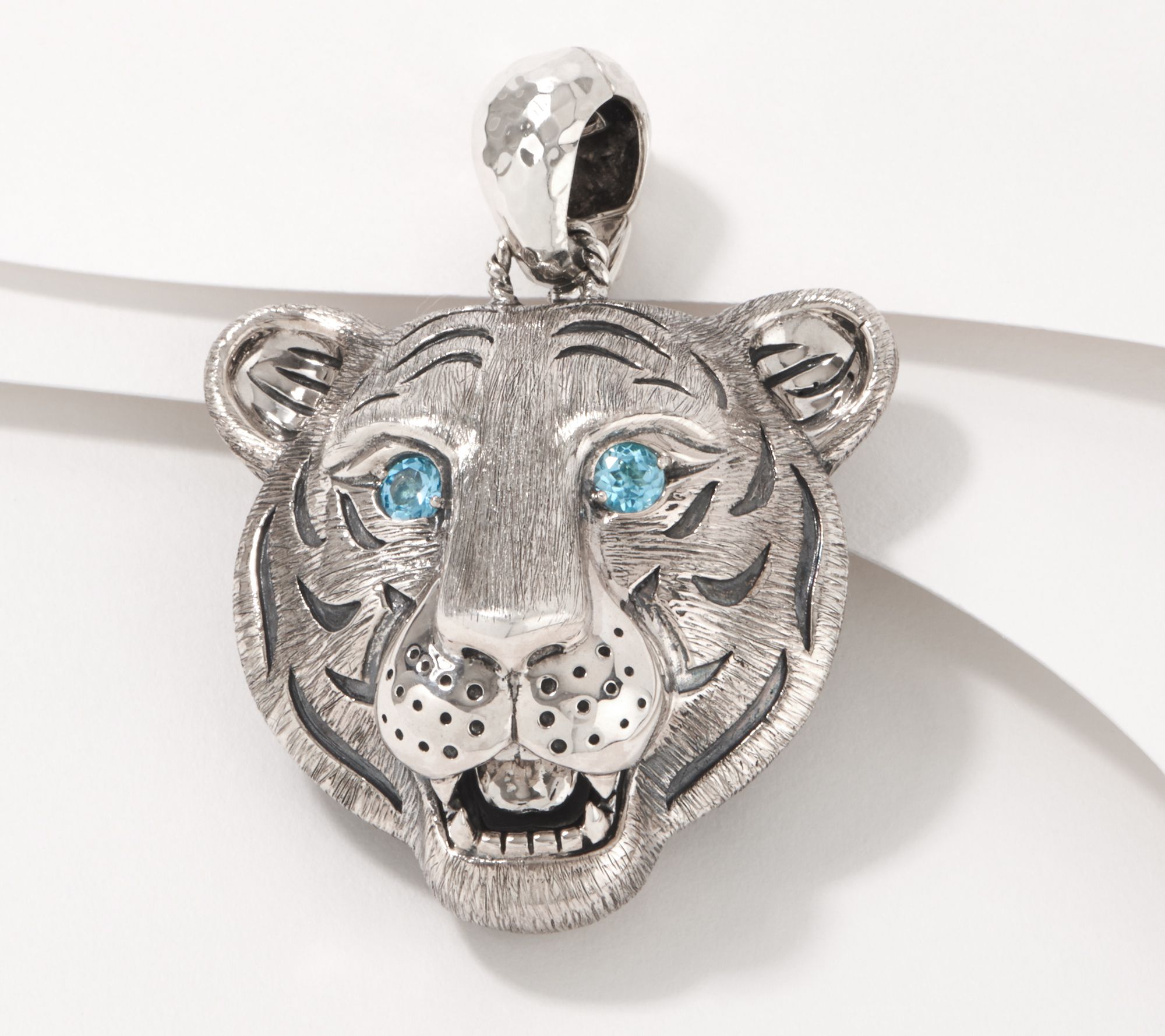 JAI Sterling Silver & Gemstone Tiger Enhancer, 27.9g