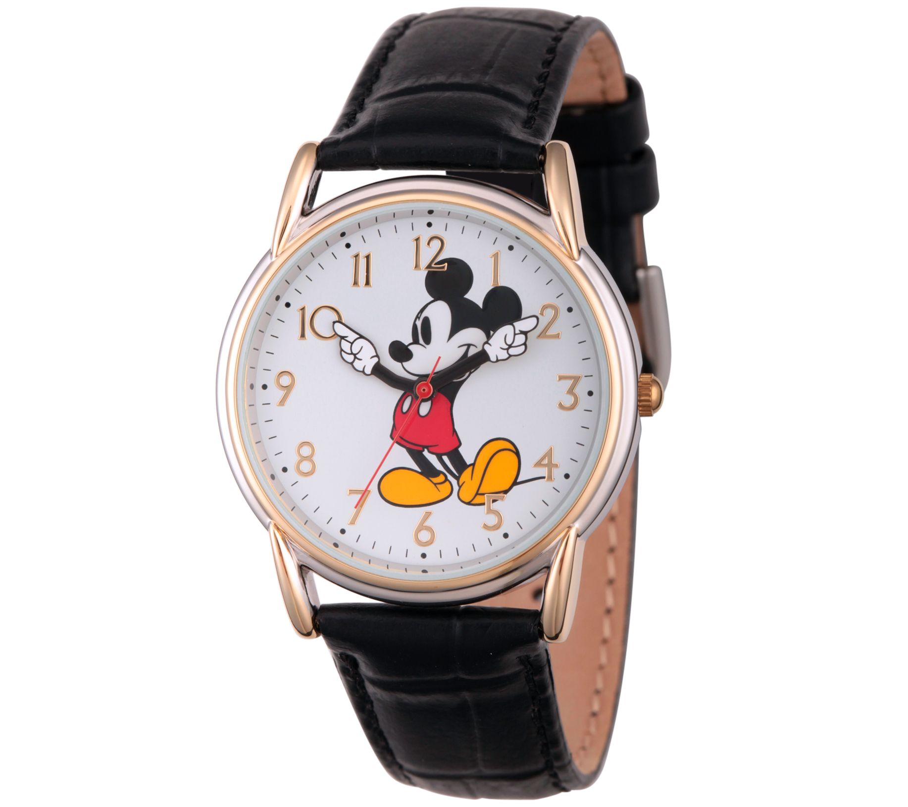 Disney Mickey Mouse Womens Two-Tone Black Watc h
