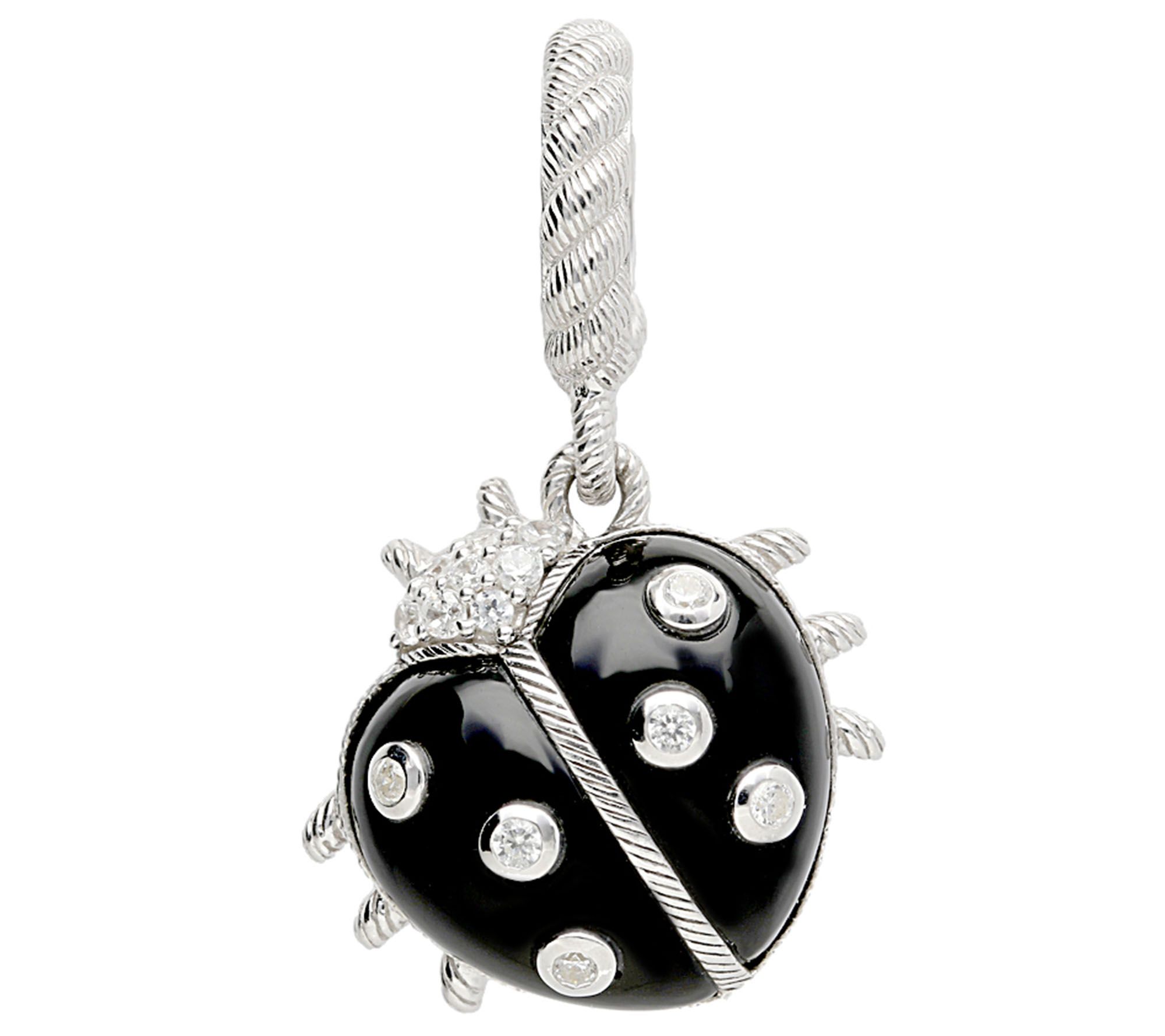 Judith Ripka Sterling Diamonique Ladybug Charm