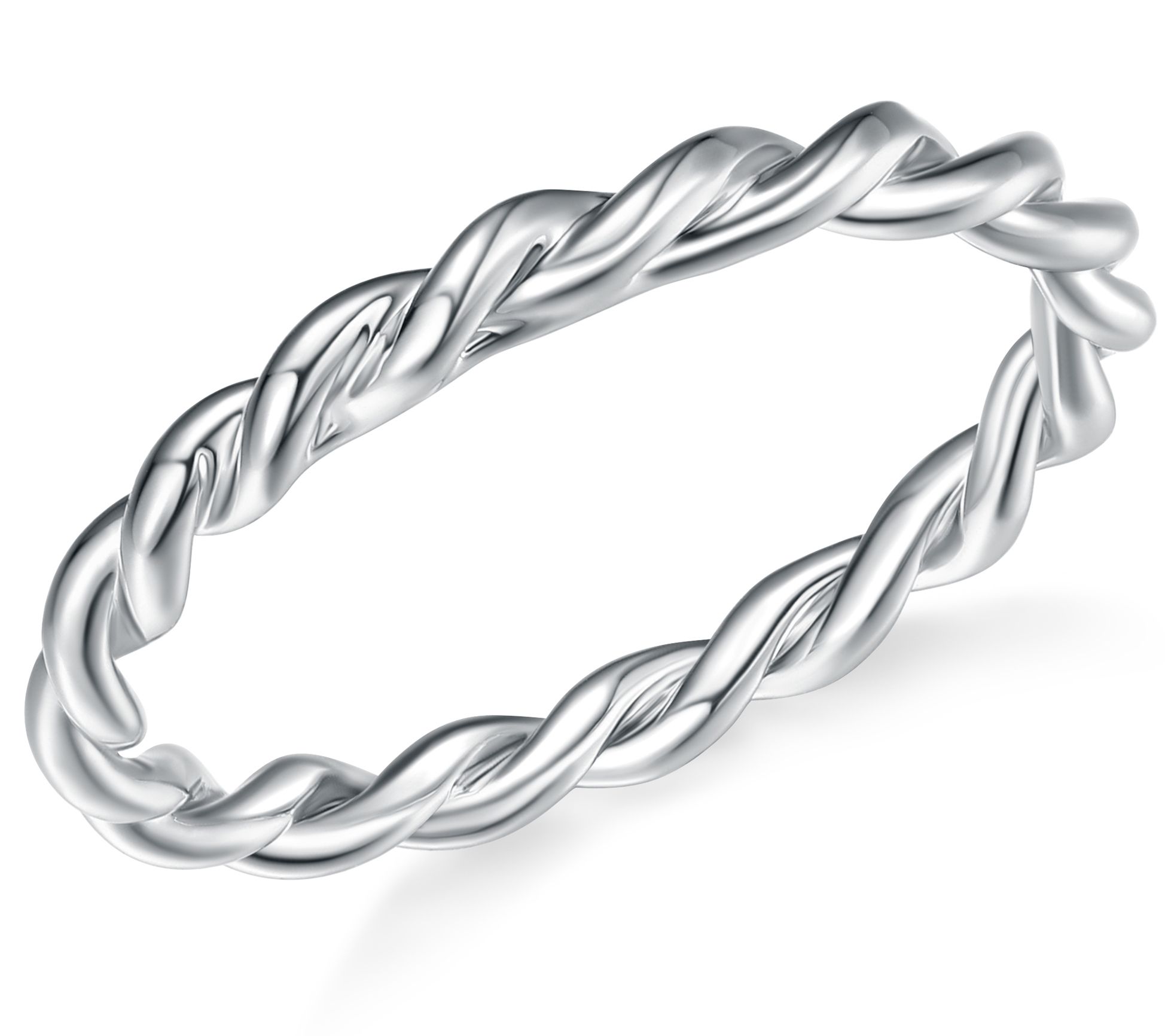 Sterling Silver High Polished Twisted Band Ring