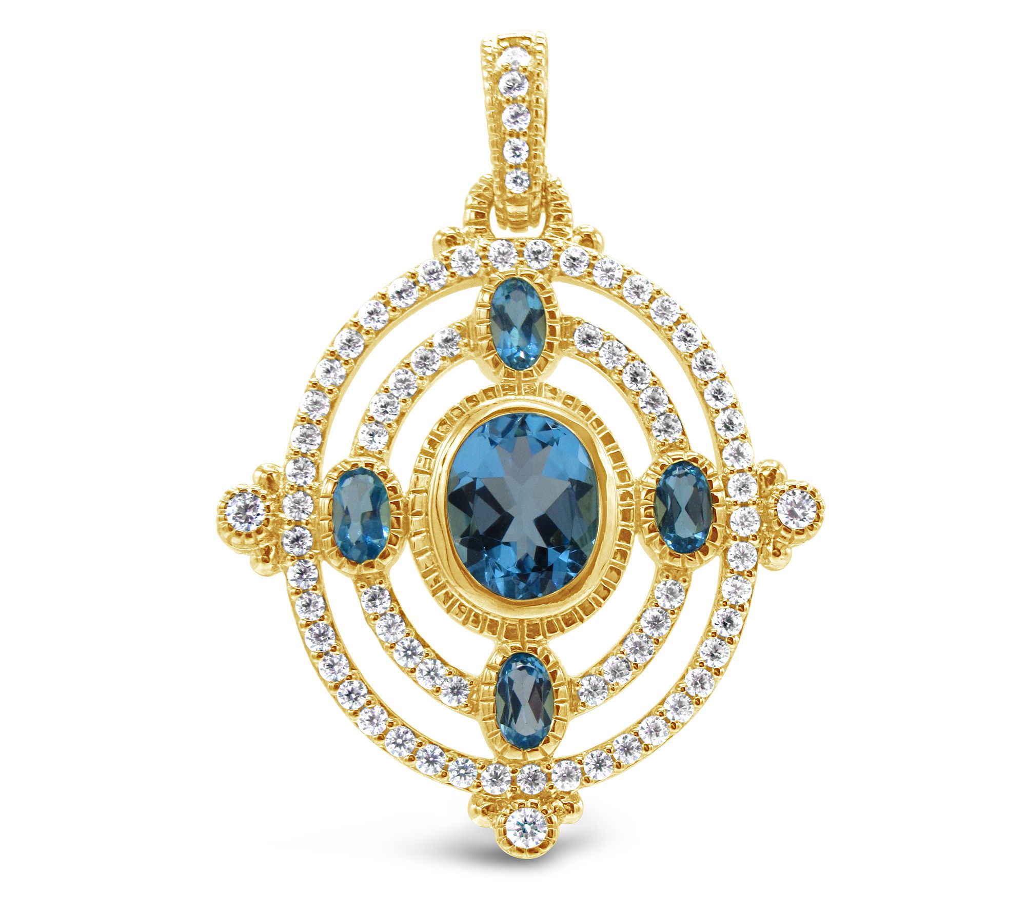 JUDITH Classic 14K Clad Swiss Blue Topaz & Diam