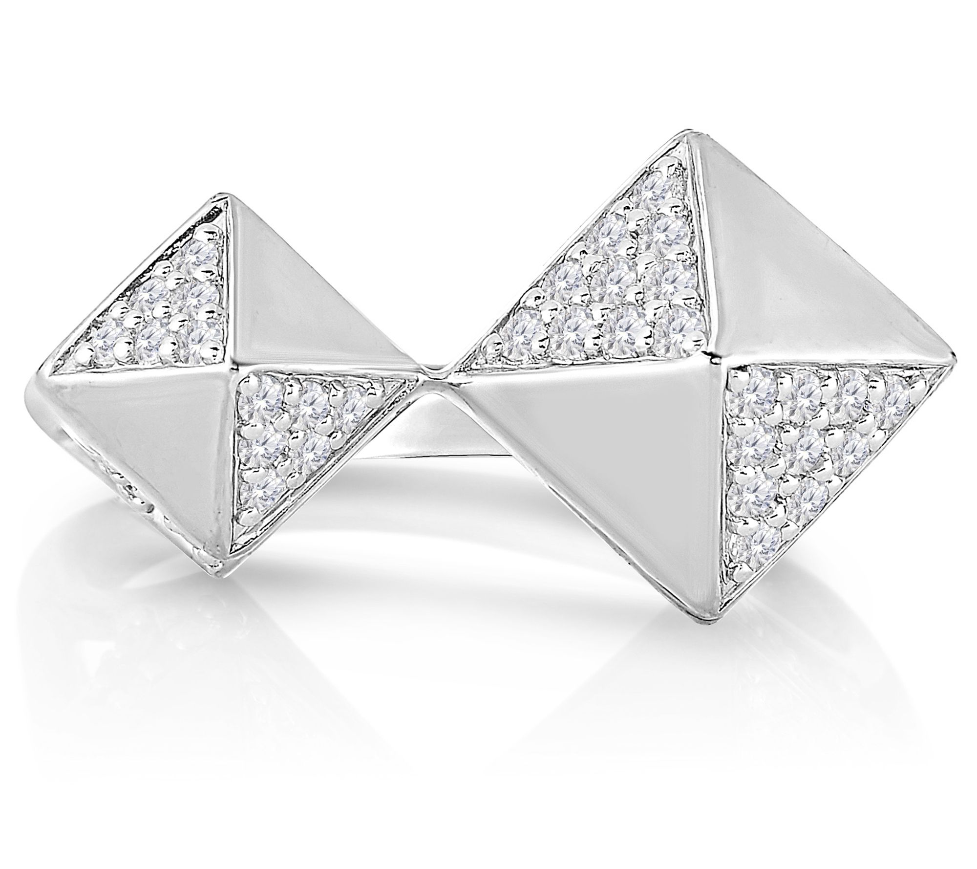 Affinity 0.35 cttw Diamond Geometric Ring, Sterling Silver