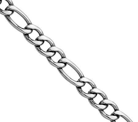 Stainless Steel 9.3mm 24 Figaro Chain Necklace