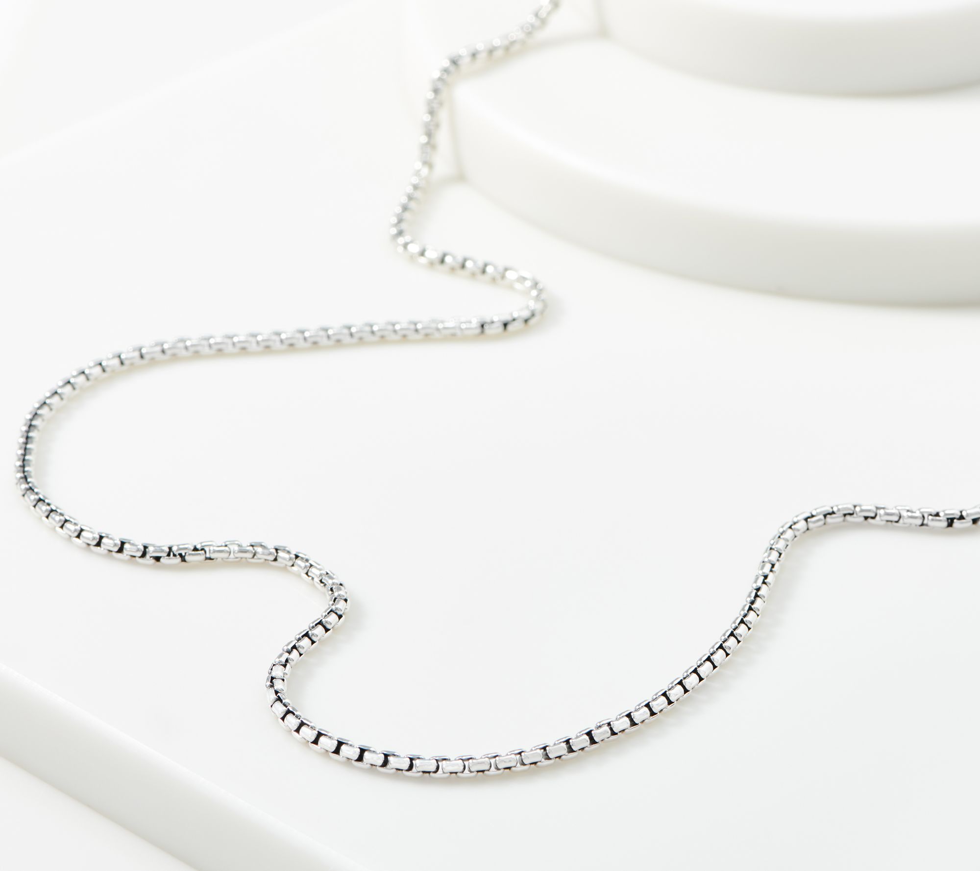 JAI Sterling Silver 2.7mm Box Chain 24" Necklace 17.60g