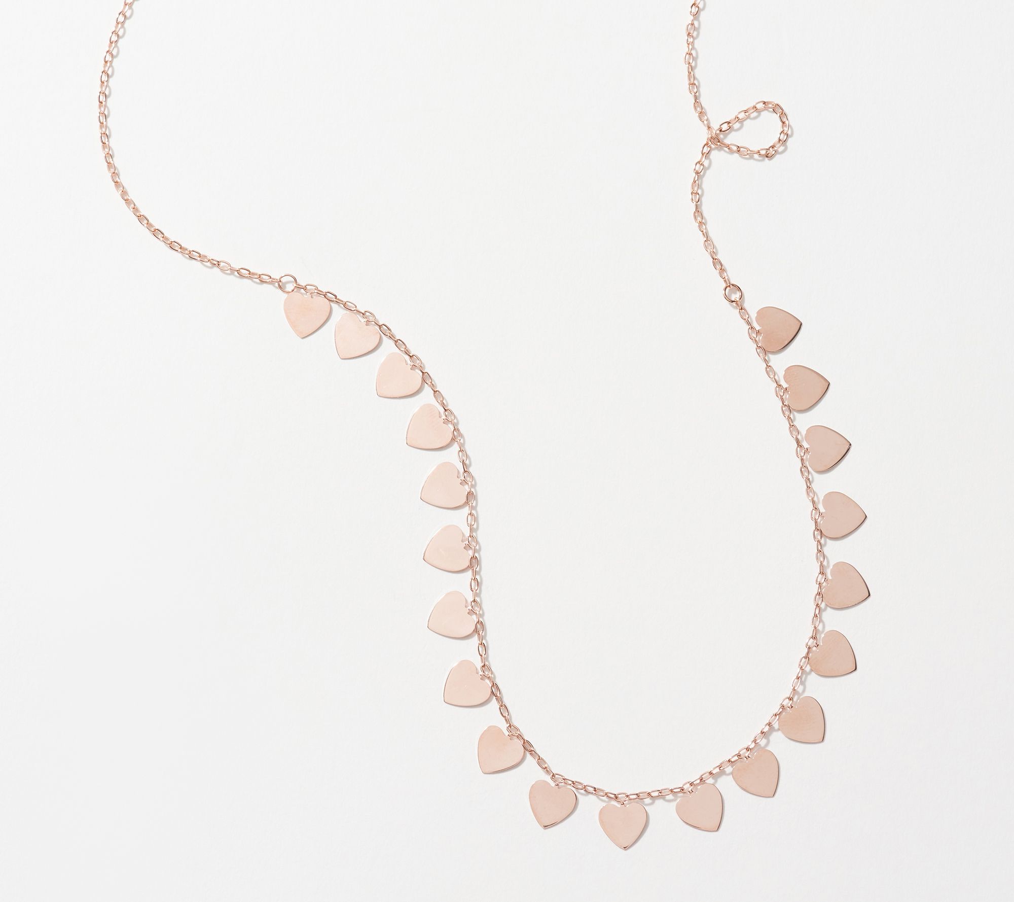 Italian Gold 14K Gold Multi-Heart Necklace, 5.3g