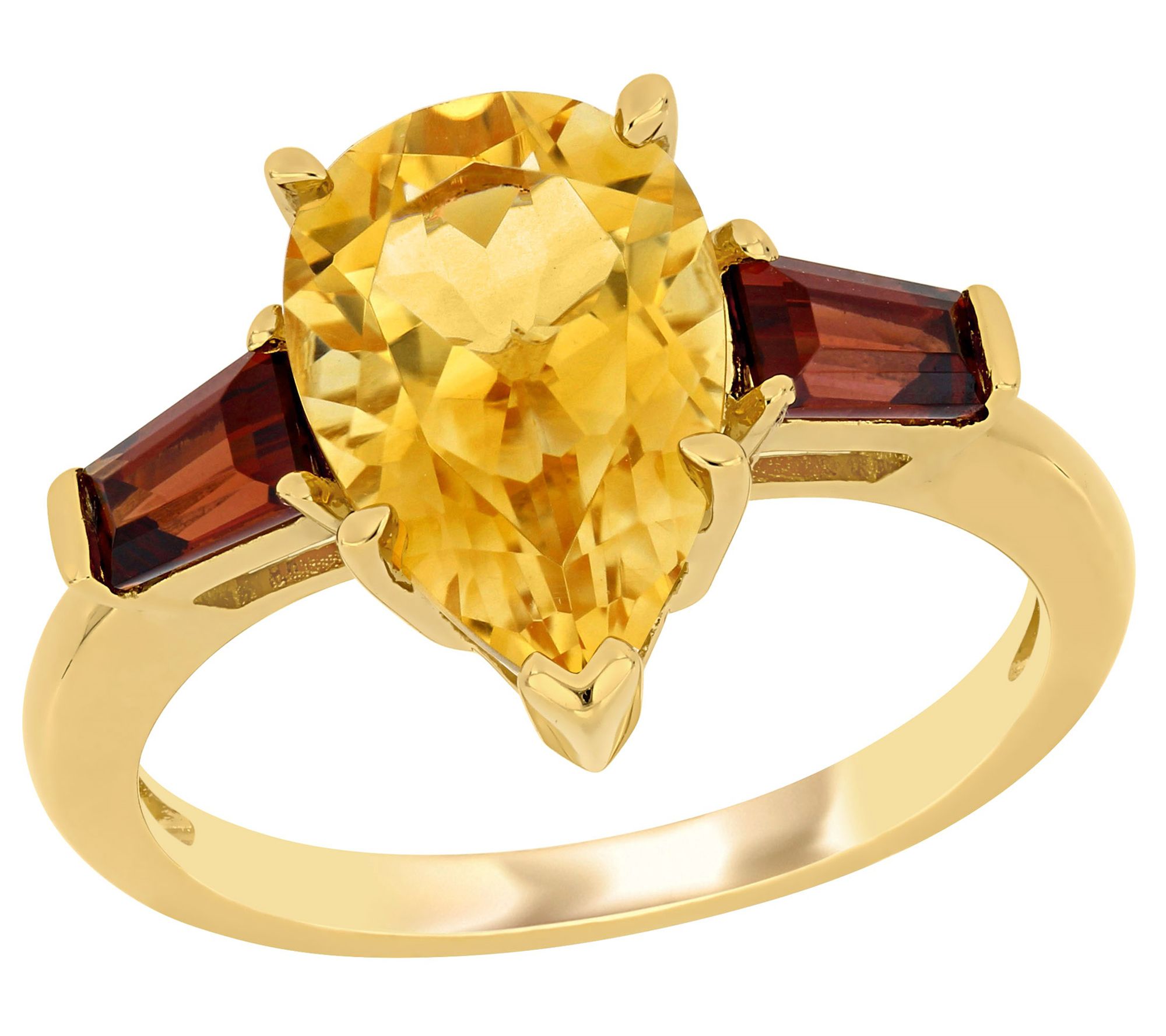 Bellini 3.50 cttw Citrine & Garnet Cocktail Rin g, 14K Gold