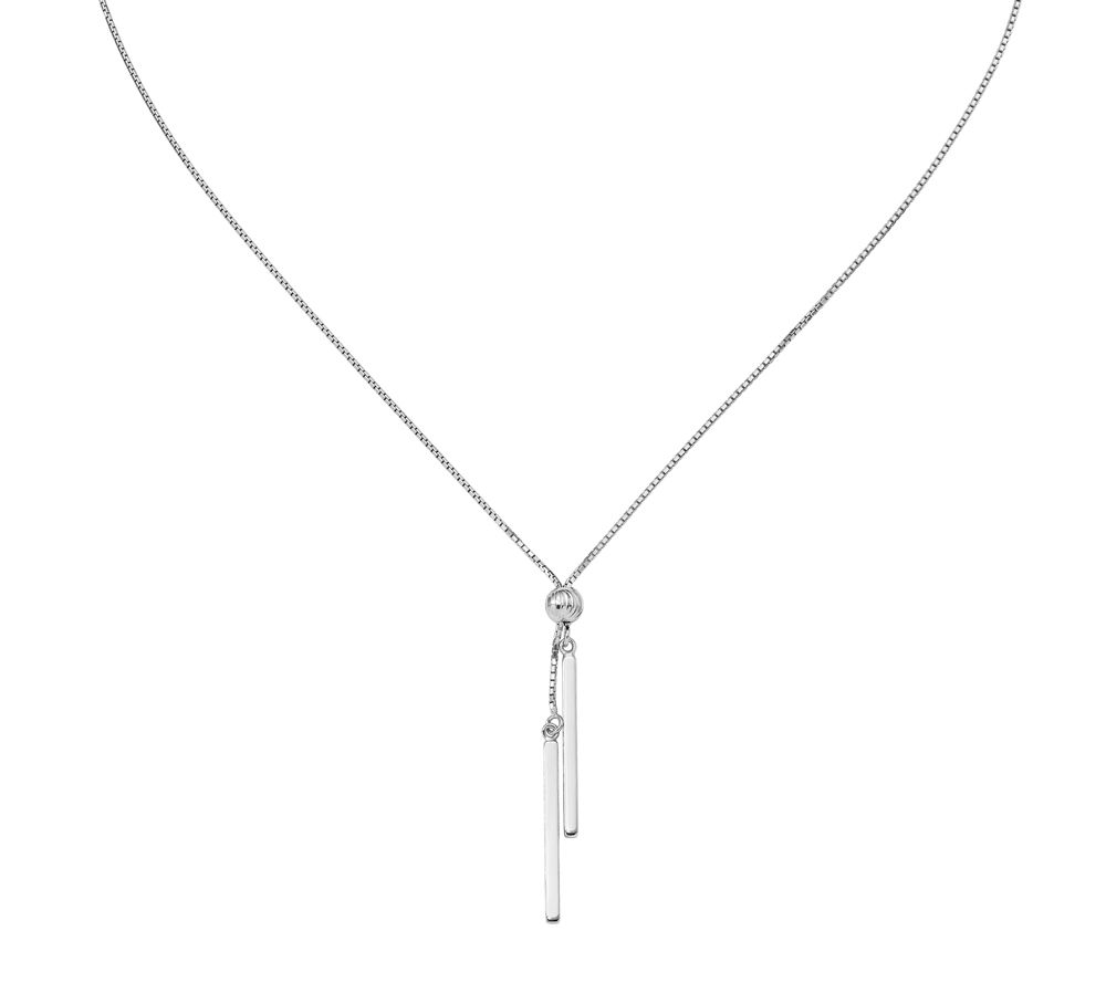 Italian Silver Bar Lariat Necklace, Sterling, 6 .4g