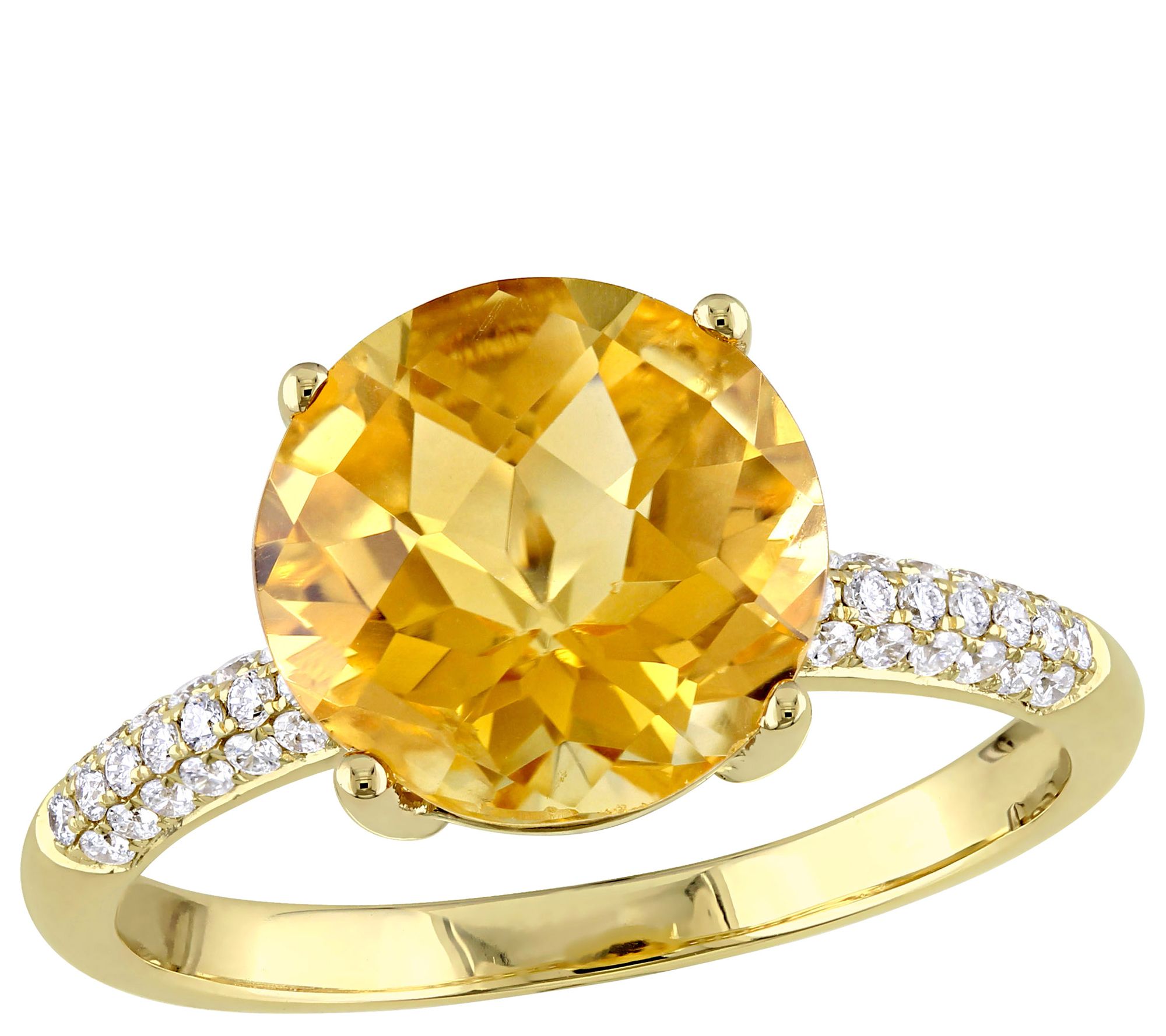 Bellini 14K Gold 3.30 cttw Citrine & 1/7 cttw Damond Ring