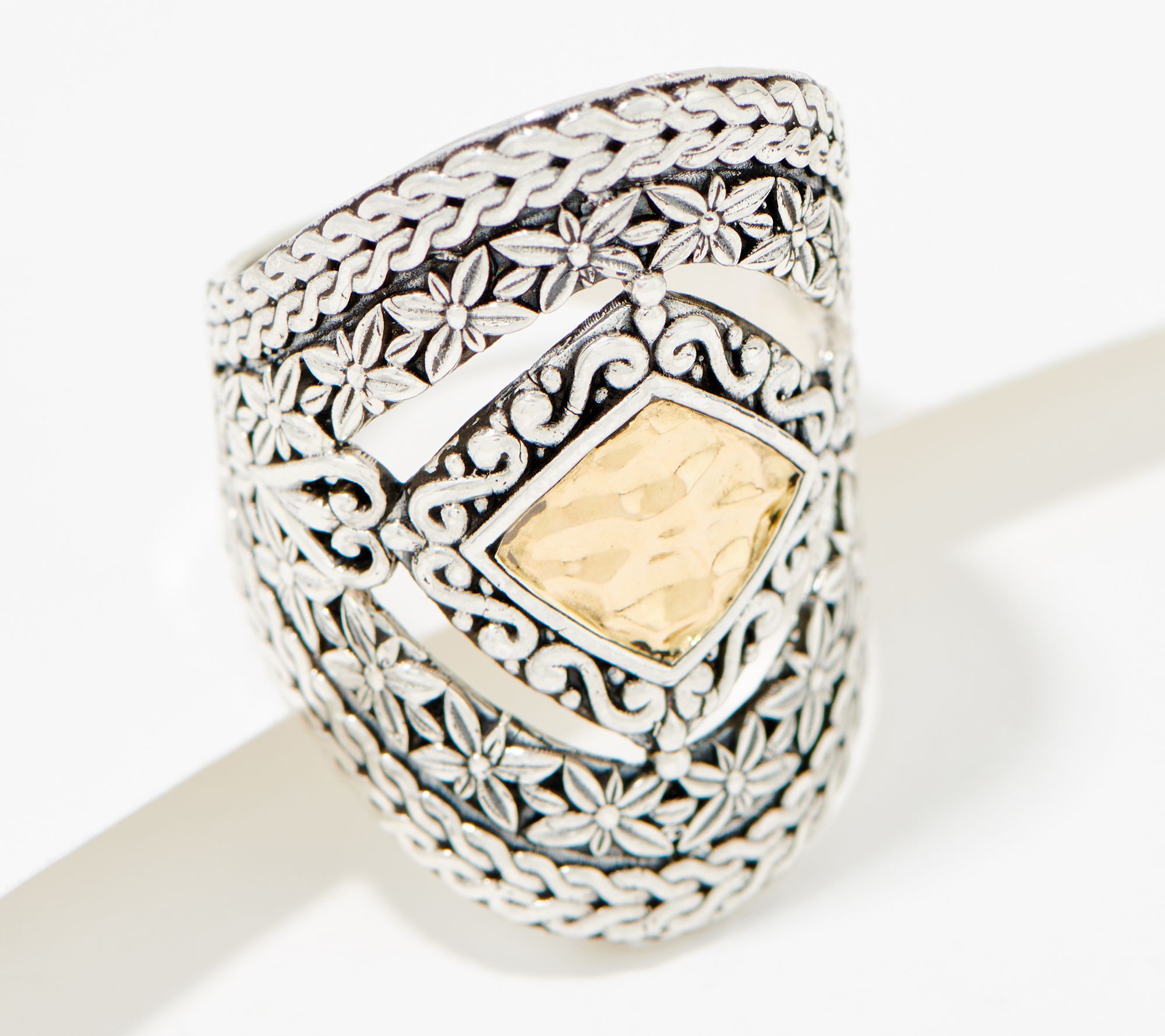 Artisan Crafted by Robert Manse Elongated Ring,SS & 18K