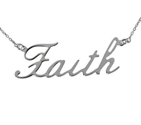 UltraFine Silver 17 Polished Faith Necklace