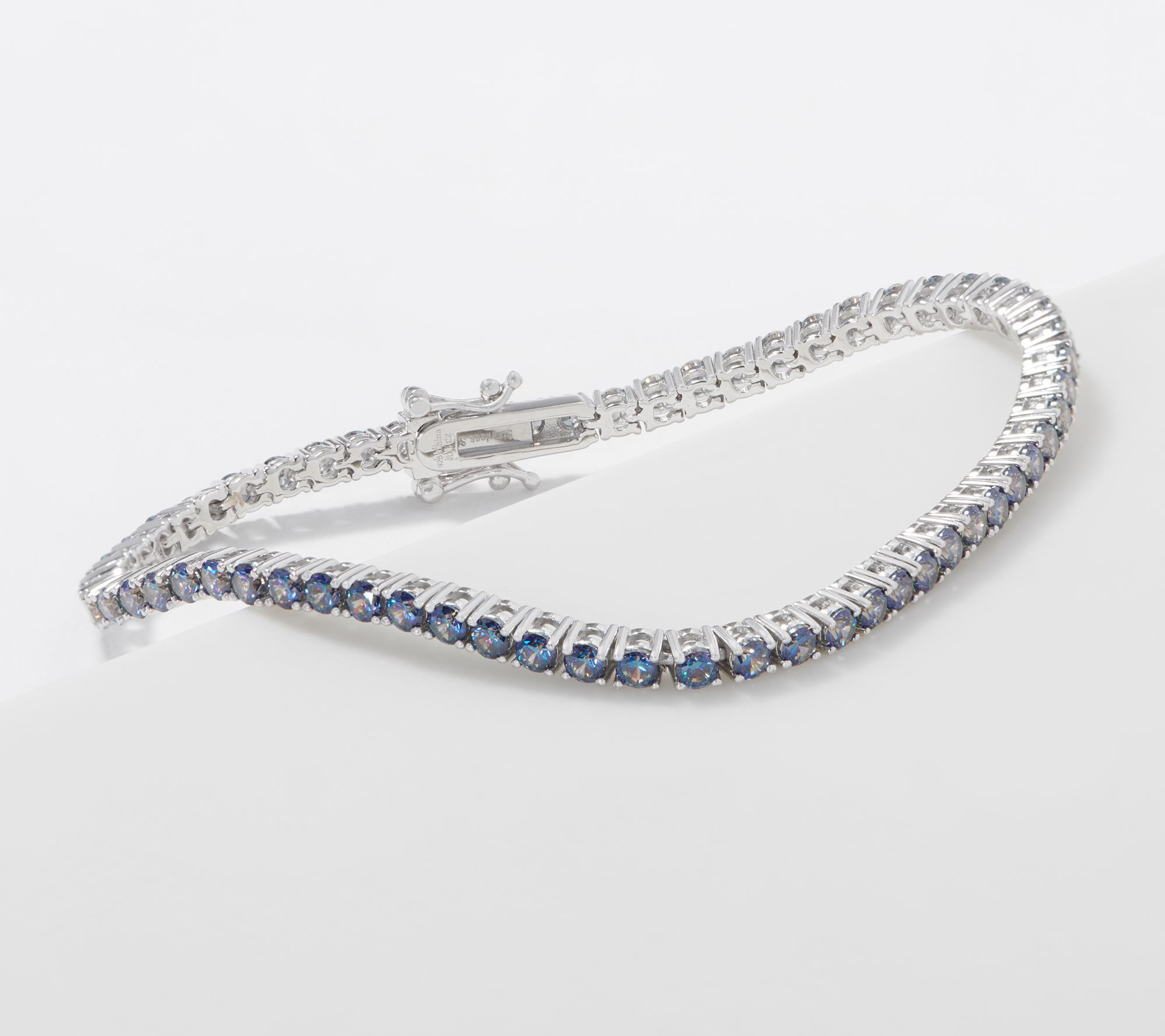 Diamonique Aurora Borealis Tennis Bracelet Sterling Silver Page 1