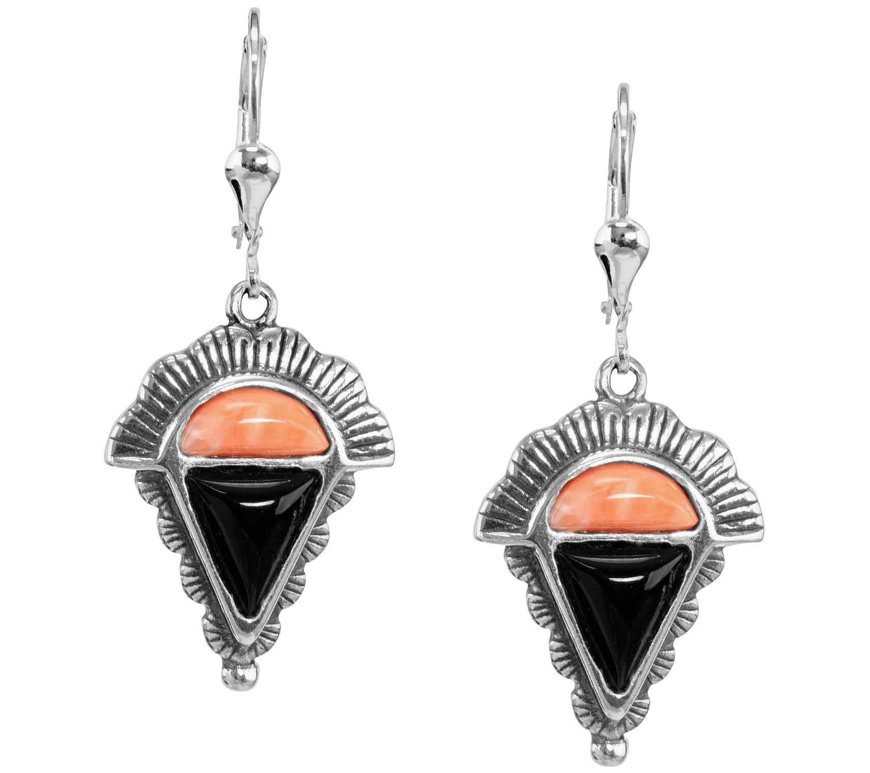 American West Sterling Multi-Gemstone Dangle Ea rrings