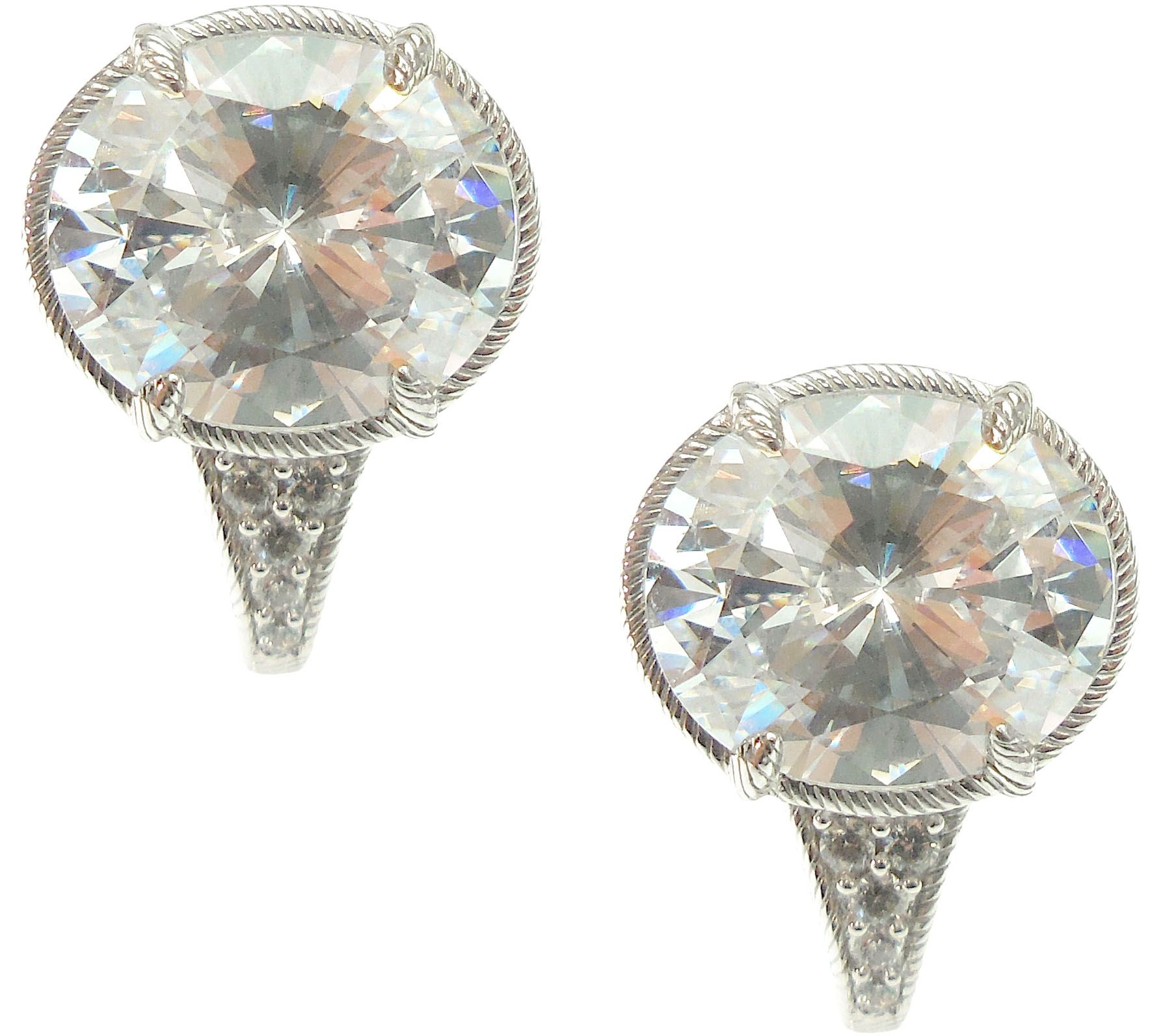 Judith Ripka Sterling and Diamonique Earrings