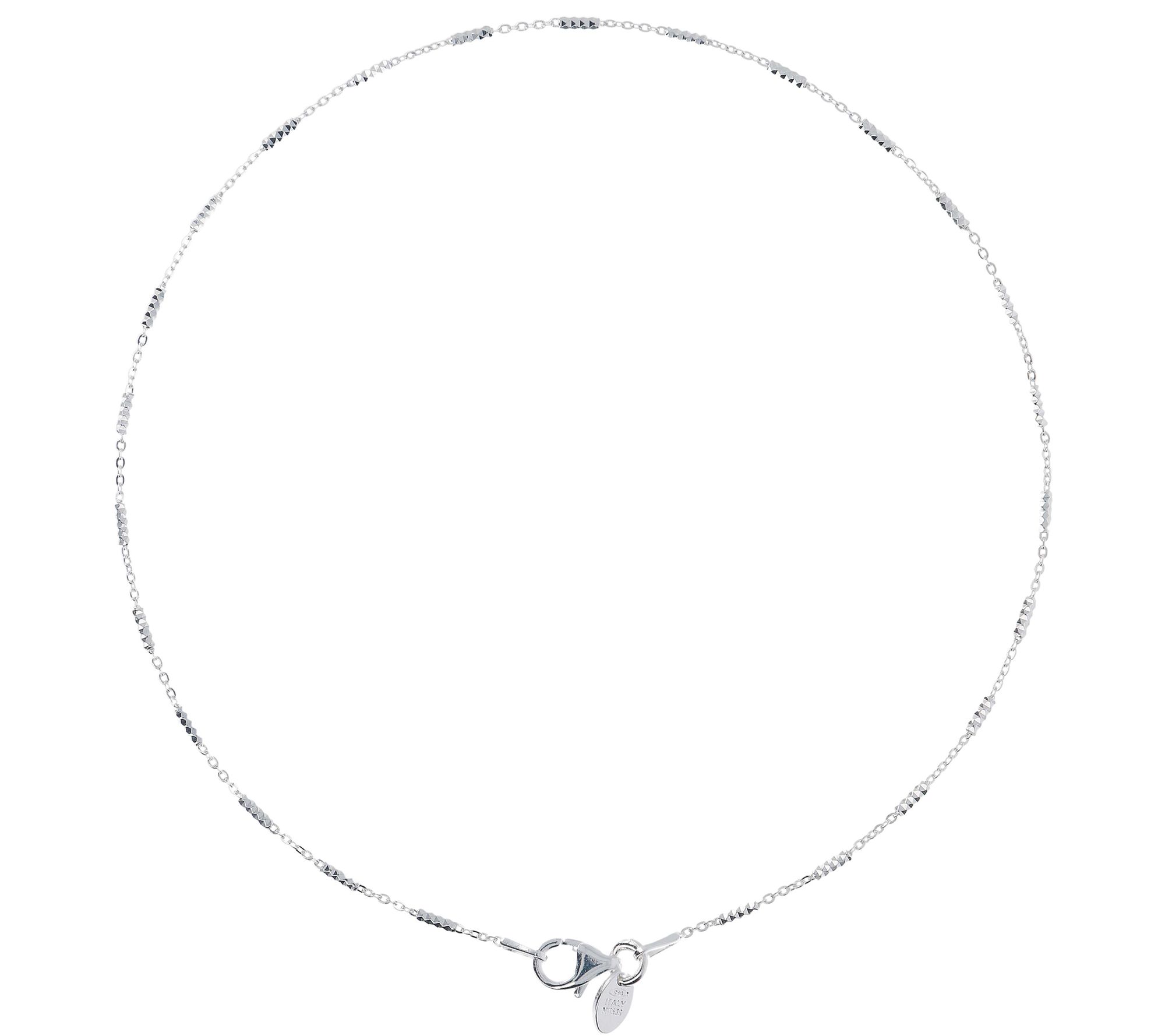 UltraFine Silver Diamond-Cut Station Anklet, 2. 0g
