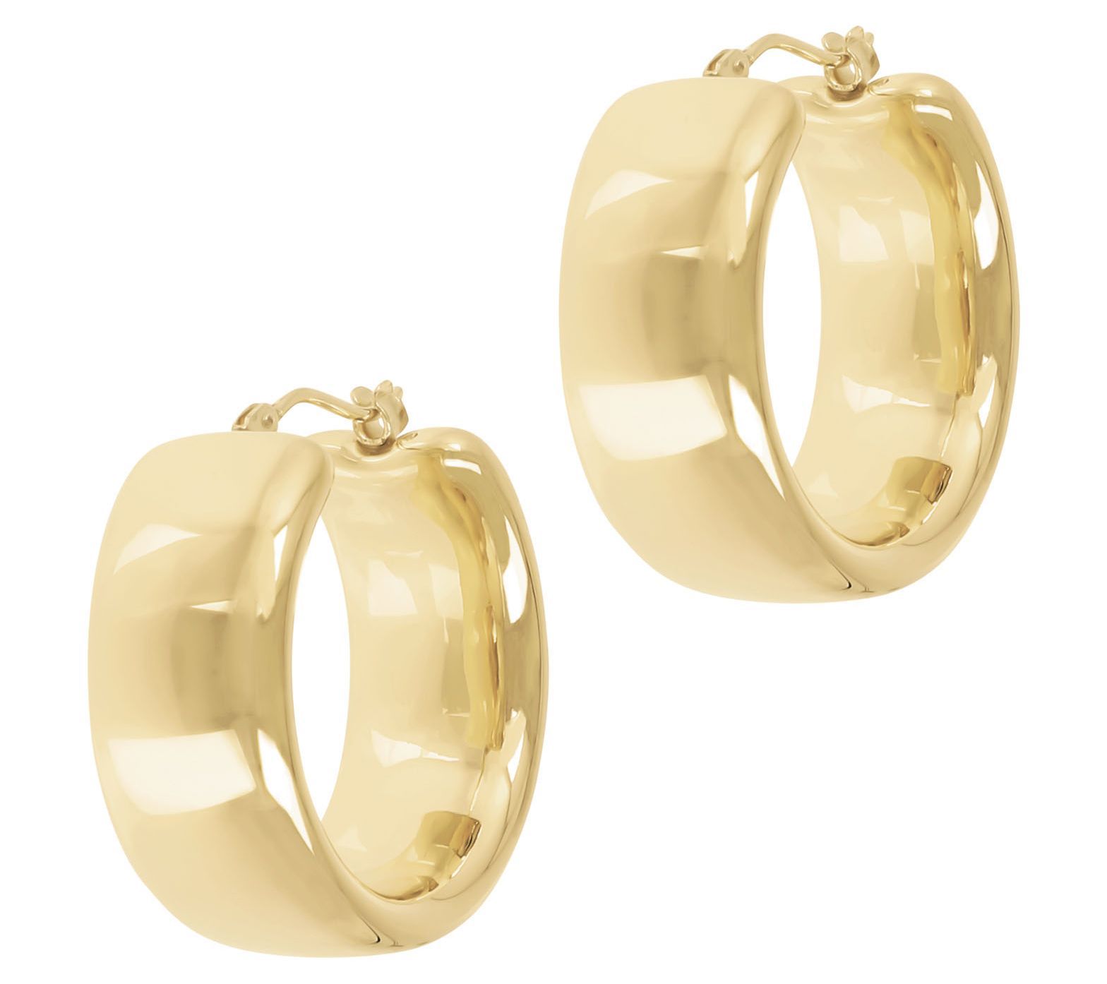 Oro Nuovo 1 Round Bold Hoop Earrings, 14K O ver Resin