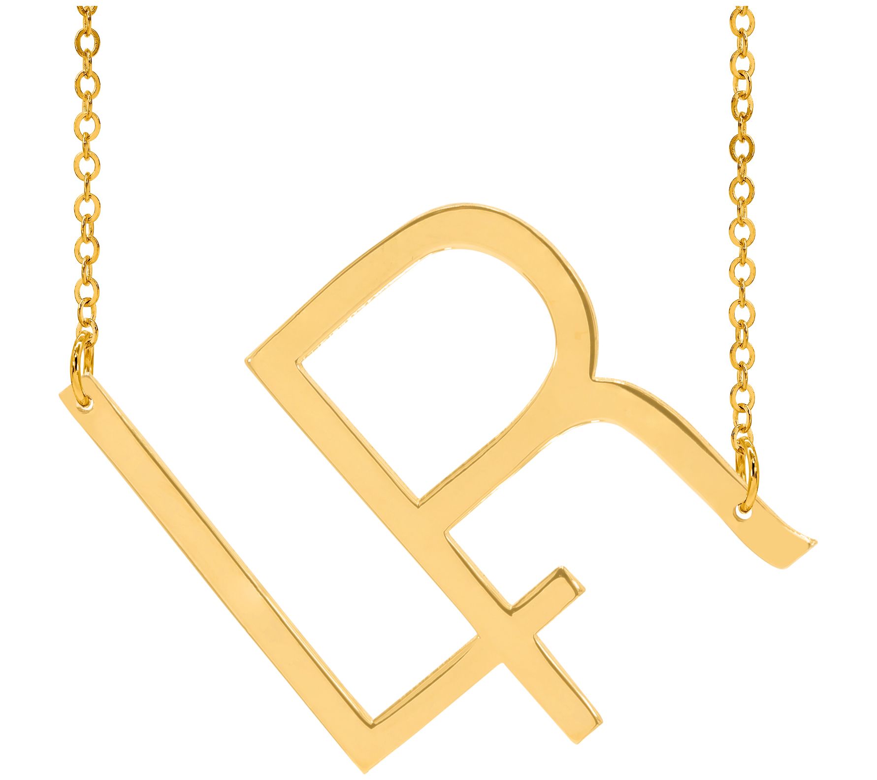 14K Gold-Plated Sterling Personalized 2 Letter Necklace