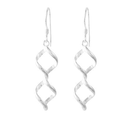Sterling Polished Twisted Coil Dangle Earrings