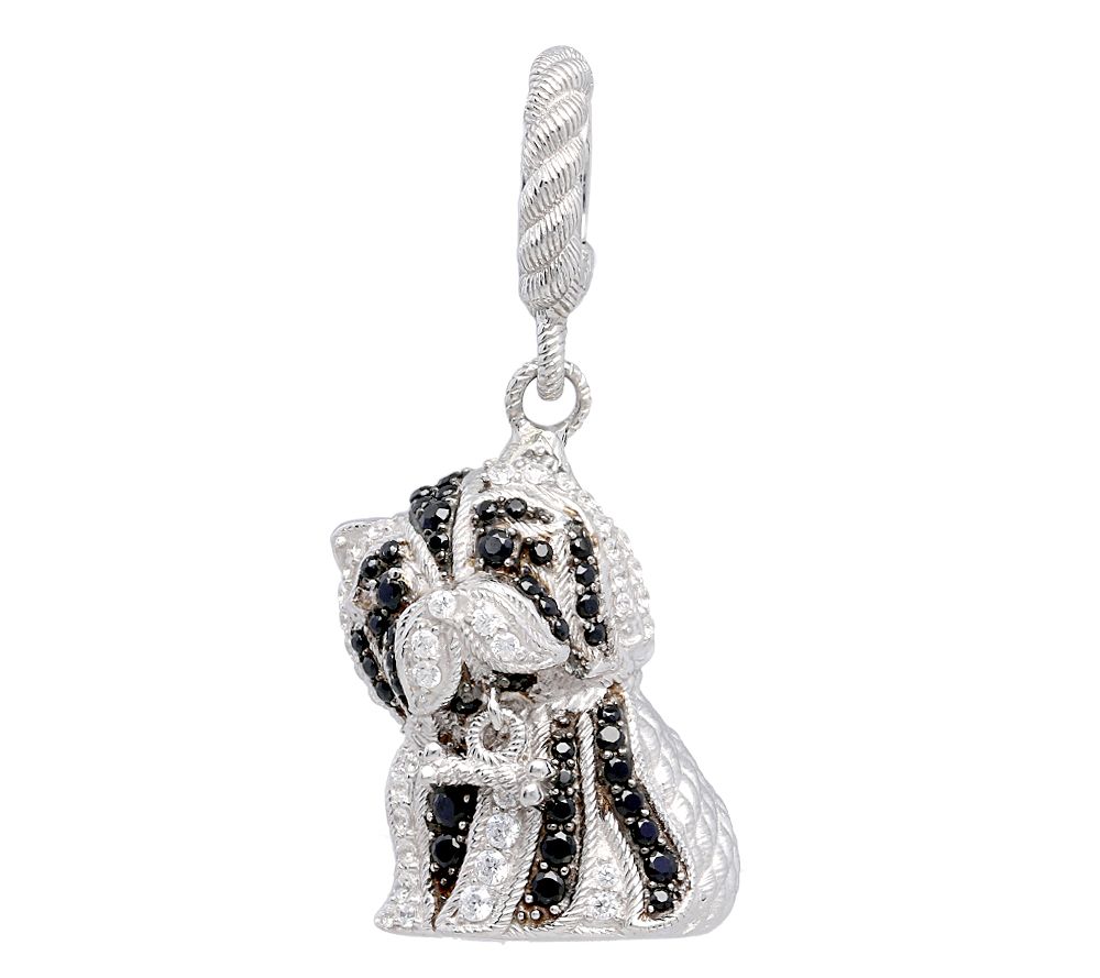 Judith Ripka Sterling Black Spinel Dog Charm