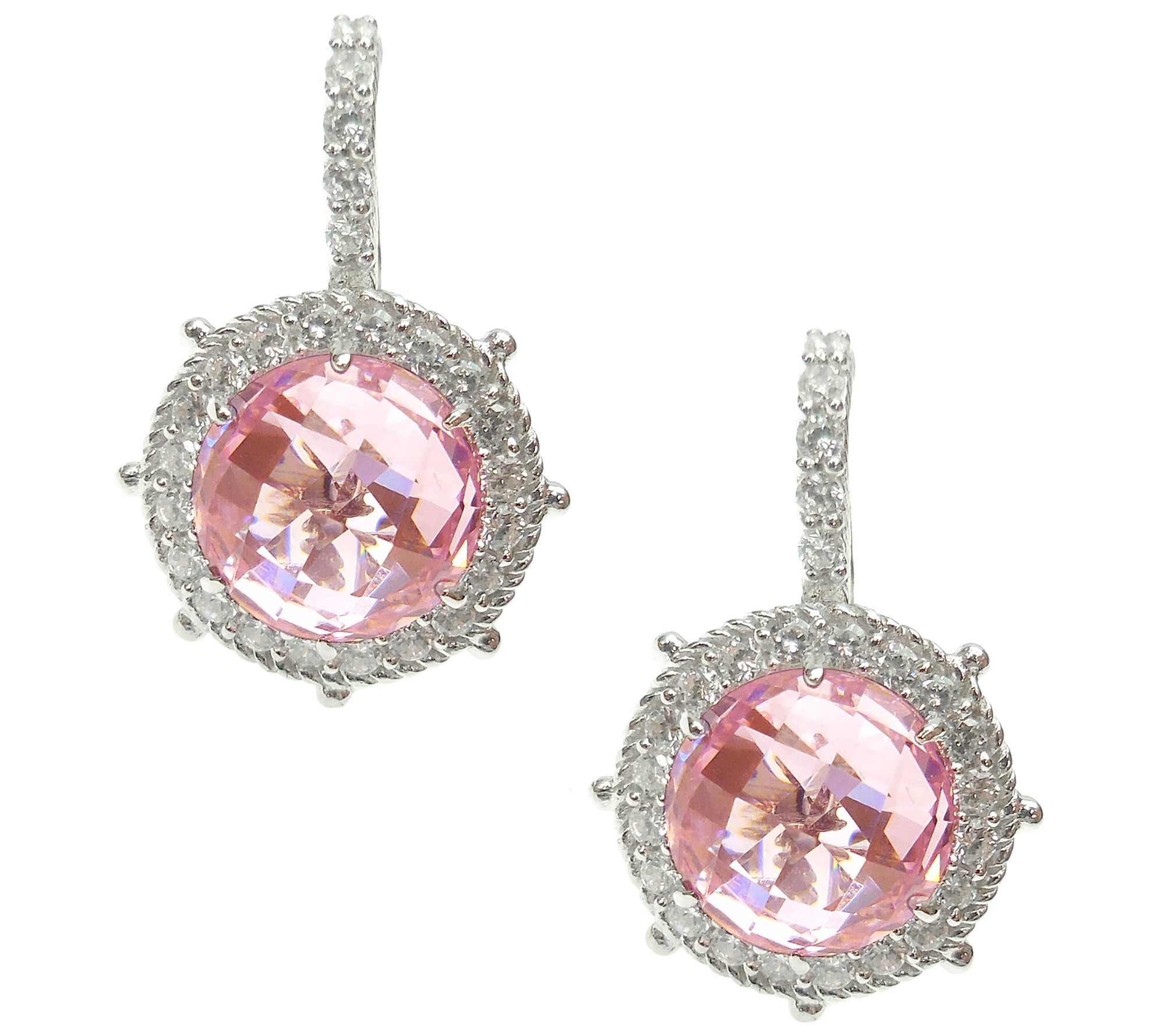 Judith Ripka Sterling & Choice of Color Diamoni que Earrings