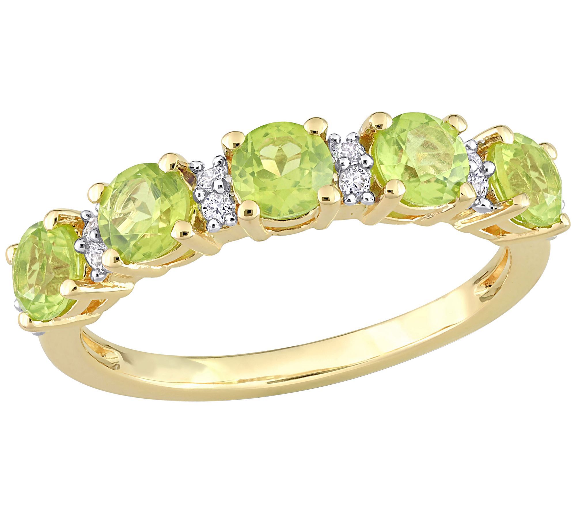 18K Gold Plated 1.55 cttw Peridot & White Top a z Ring