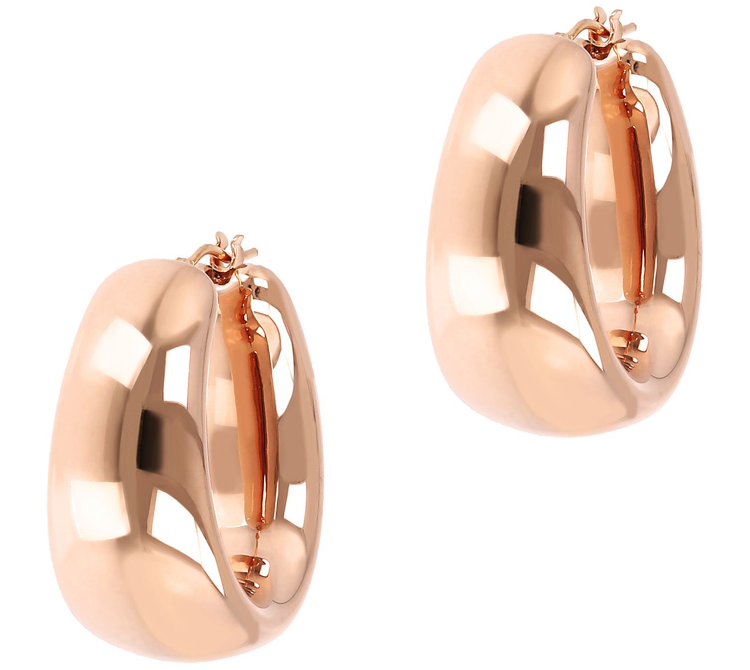 Oro Nuovo 1 Polished Hoop Earrings, 14K Gold O ver Resin