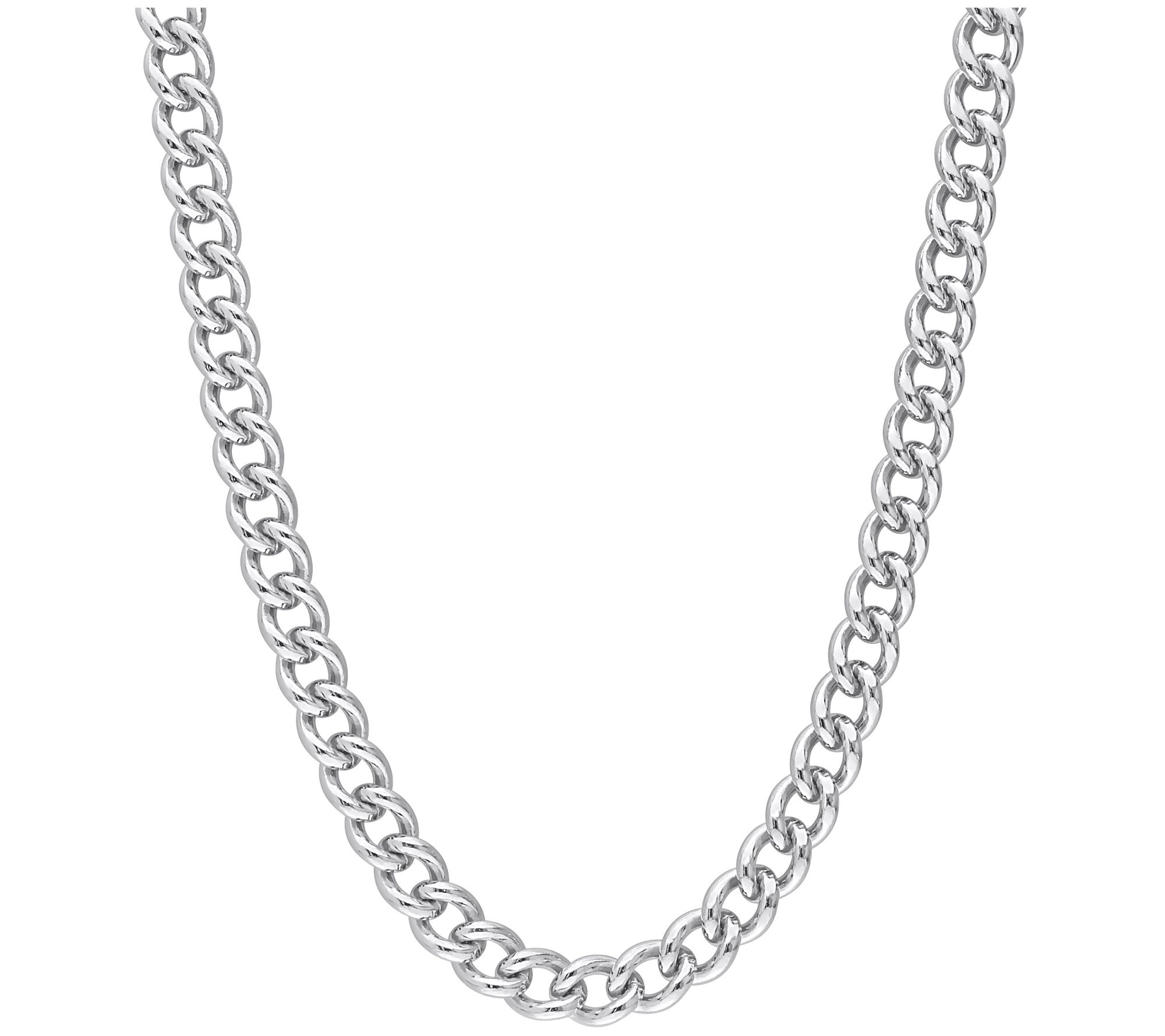18" Curb Link Chain Necklace, Sterling Silver