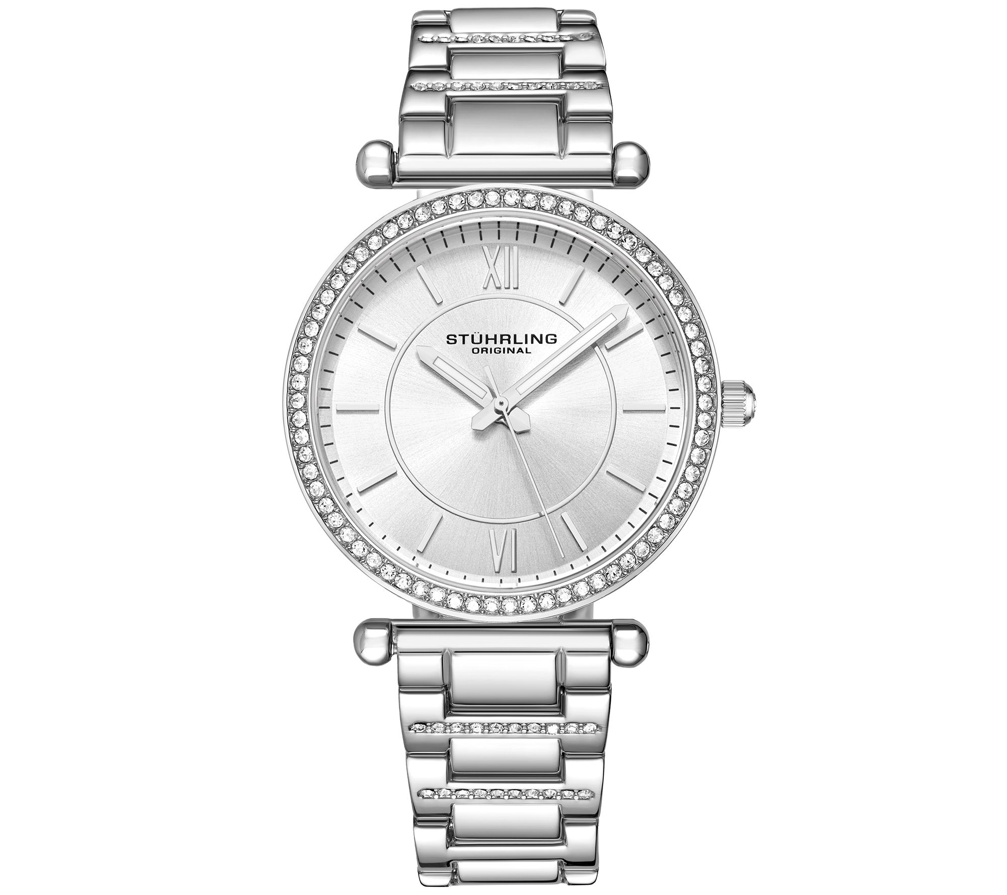 Stuhrling Womens Aria Stainless Crystal Watch