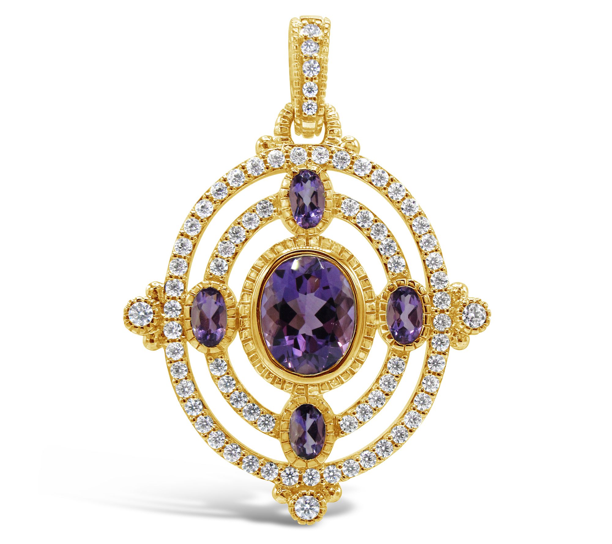 JUDITH Classic 14K Clad Amethyst & Diamonique E
