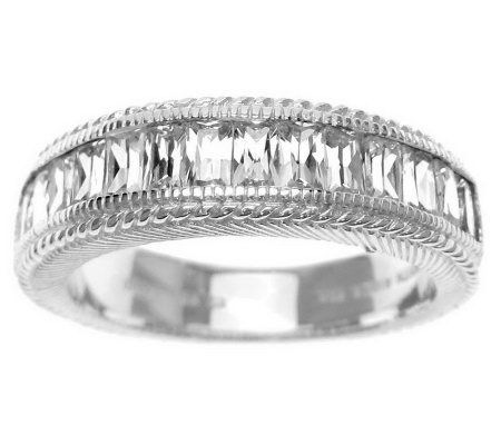 Judith Ripka Sterling 1.50 cttw Diamonique Bag uette Ring