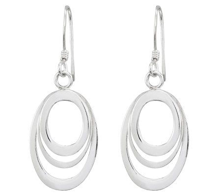 Sterling Polished Cascading Oval Dangle Earring s
