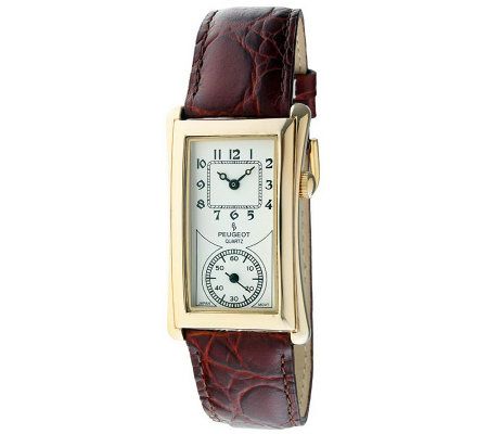Peugeot Mens Vintage-Style Contoured Dial Doct ors Watch