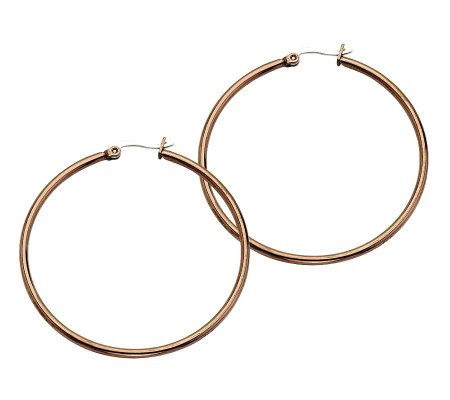 Steel by Design Chocolate-Plated Hoop Earrings