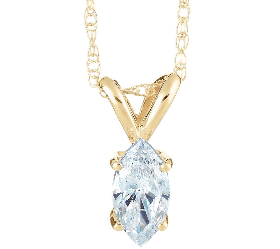 Affinity 1/4 ct Marquise Diamond Pendant, 1 4K Yellow Gold