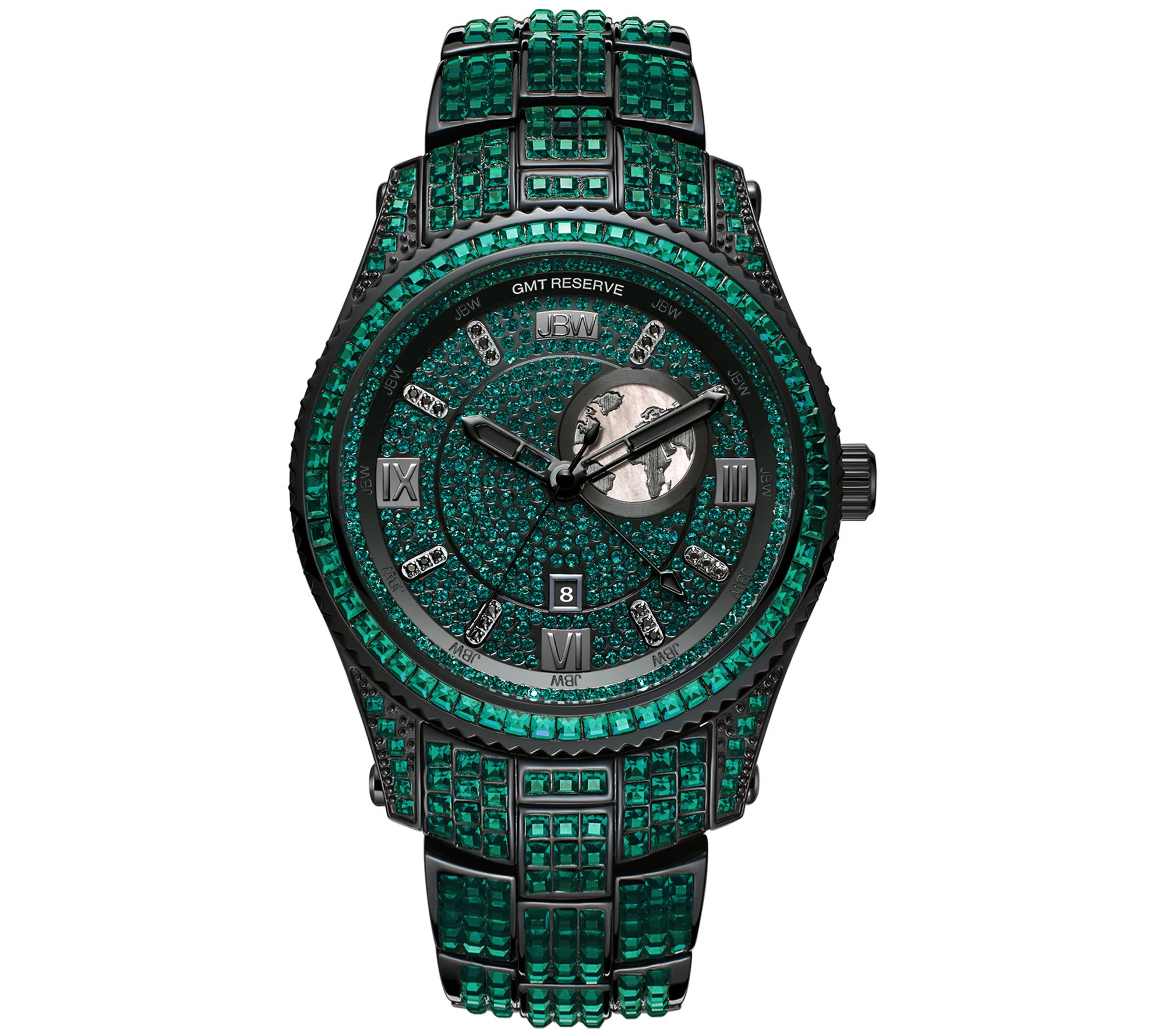 JBW Reserve Jet Setter Diamond & Green Crystal Watch