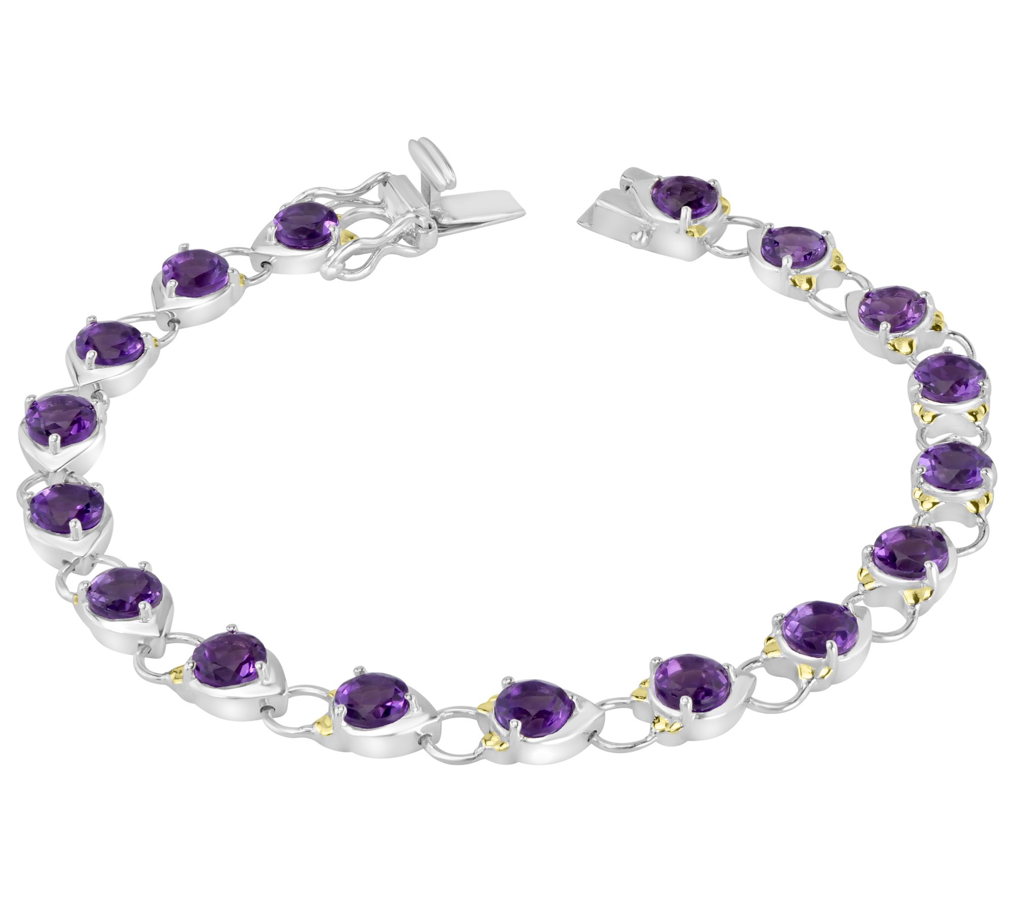 Generation Gems Two-Tone Sterling Gemstone L ea Bracelet