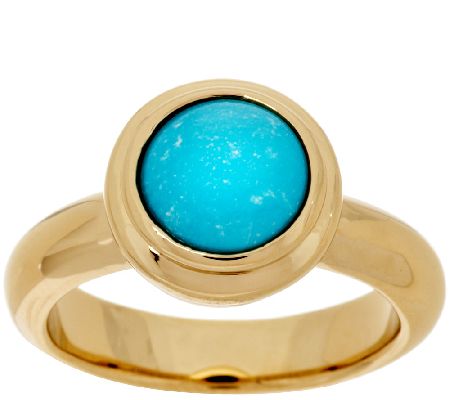 14K Gold Sleeping Beauty Turquoise Polished Ring