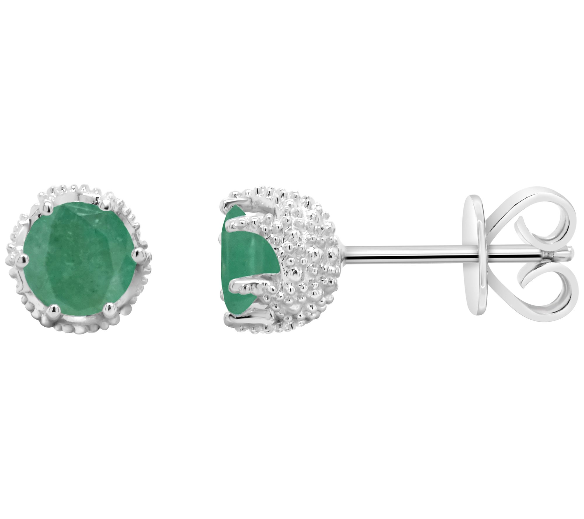 Sterling Round Birthstone Earrings