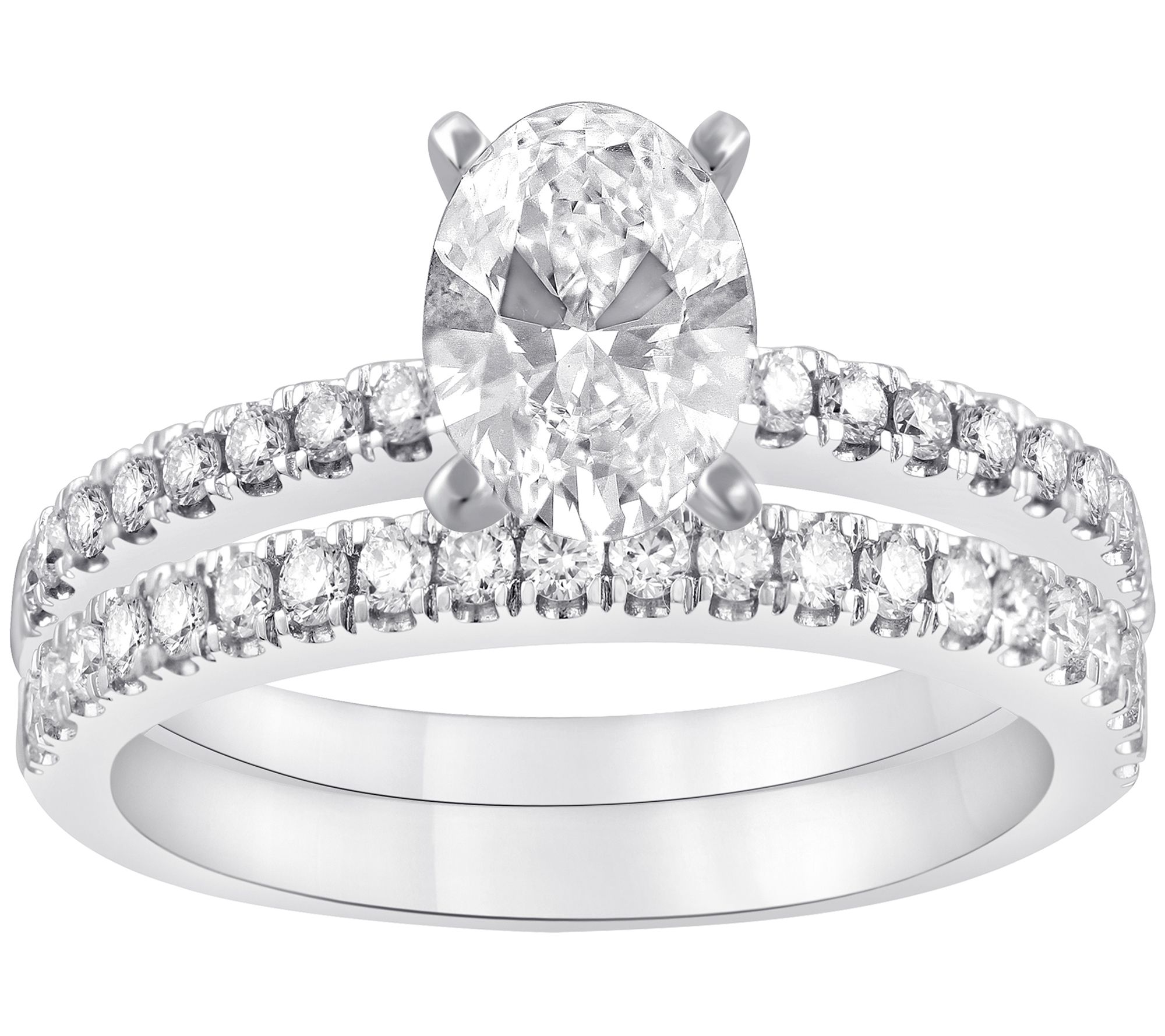 Fire Light Lab Grown Diamond 14K Gold Bridal Se t, 1.50cttw