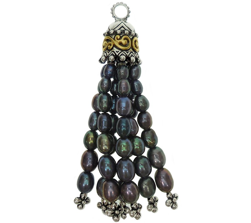 Barbara Bixby Sterling & 18K Cultured Pearl Tas sel Pendant