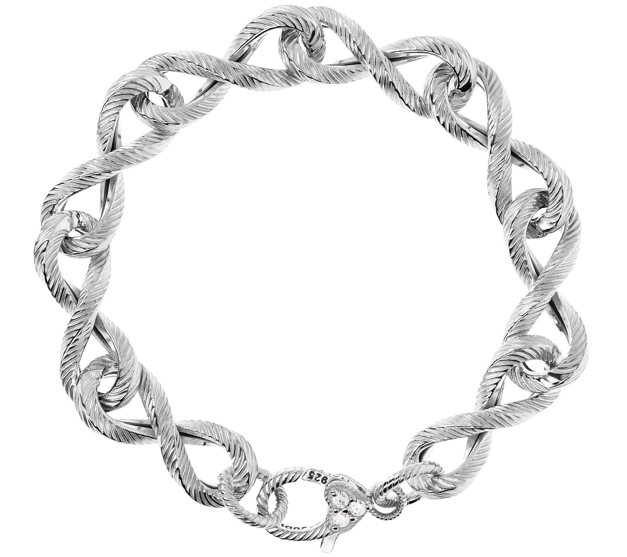 Judith Ripka Verona Sterling Infinity Link Brac elet 14.5g