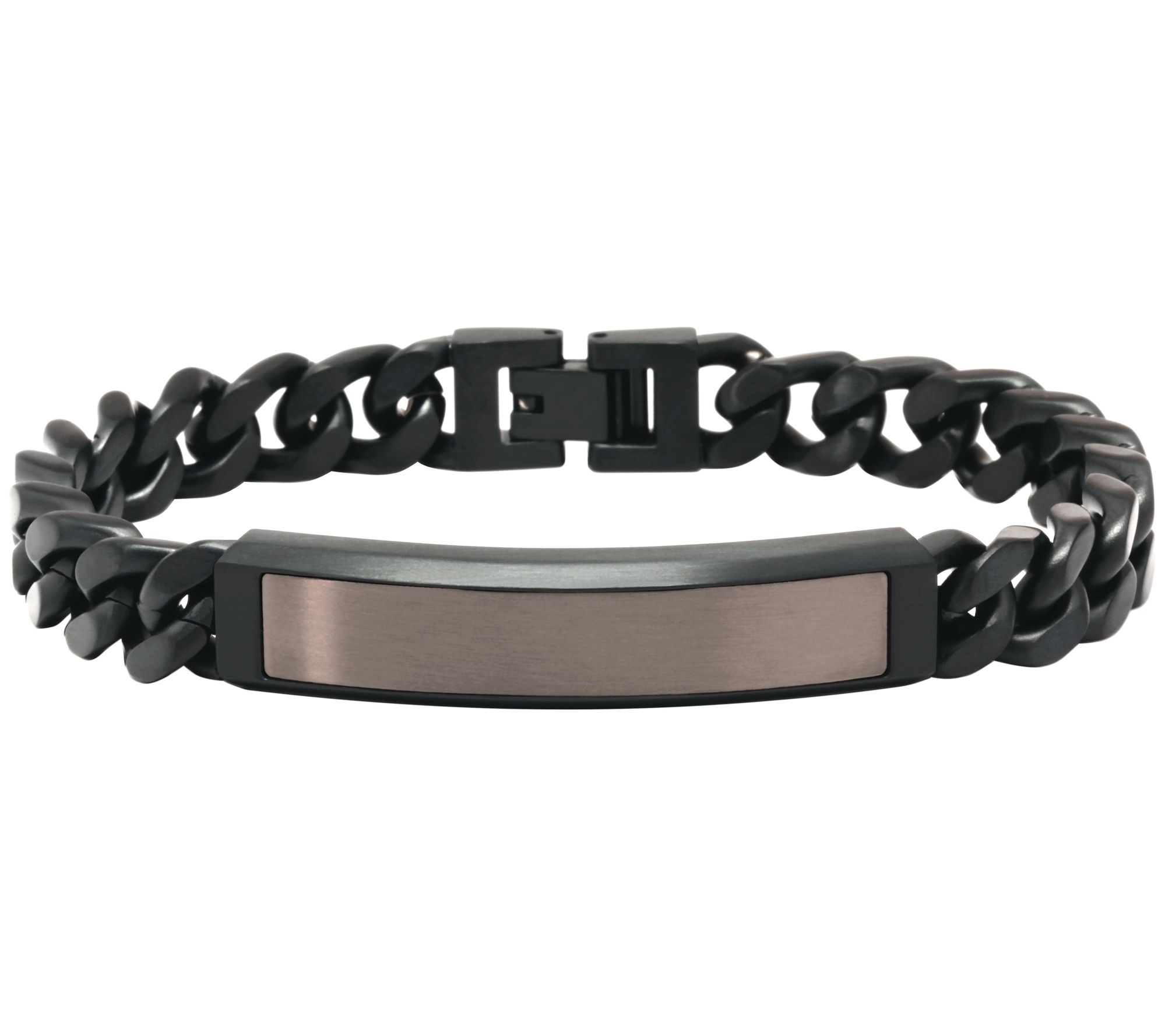 James Michael Men's Black IP Stainless St eel I Bracelet