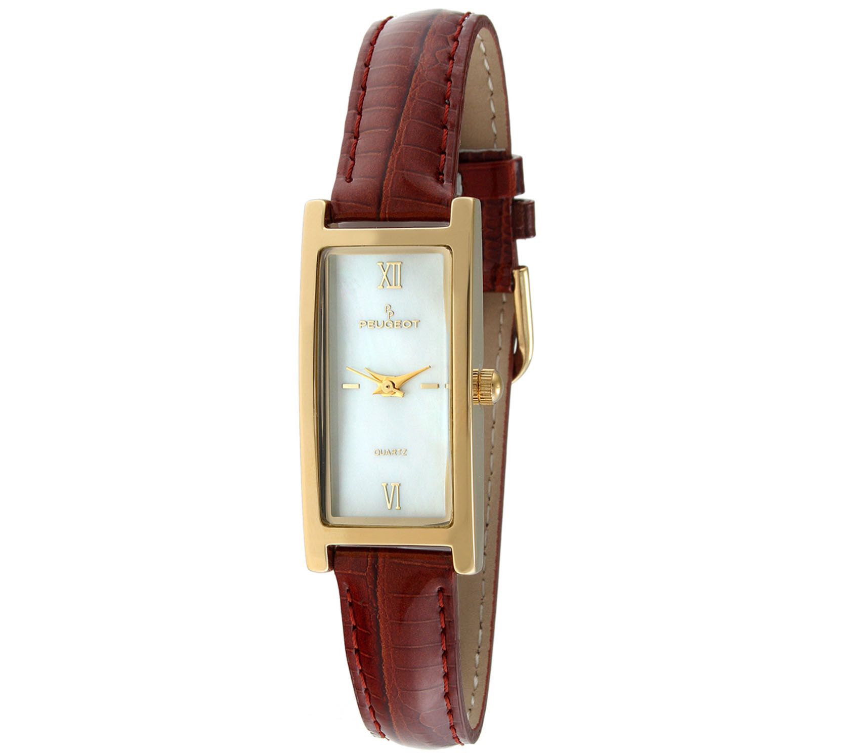 Peugeot Ladies Brown Leather Strap Watch