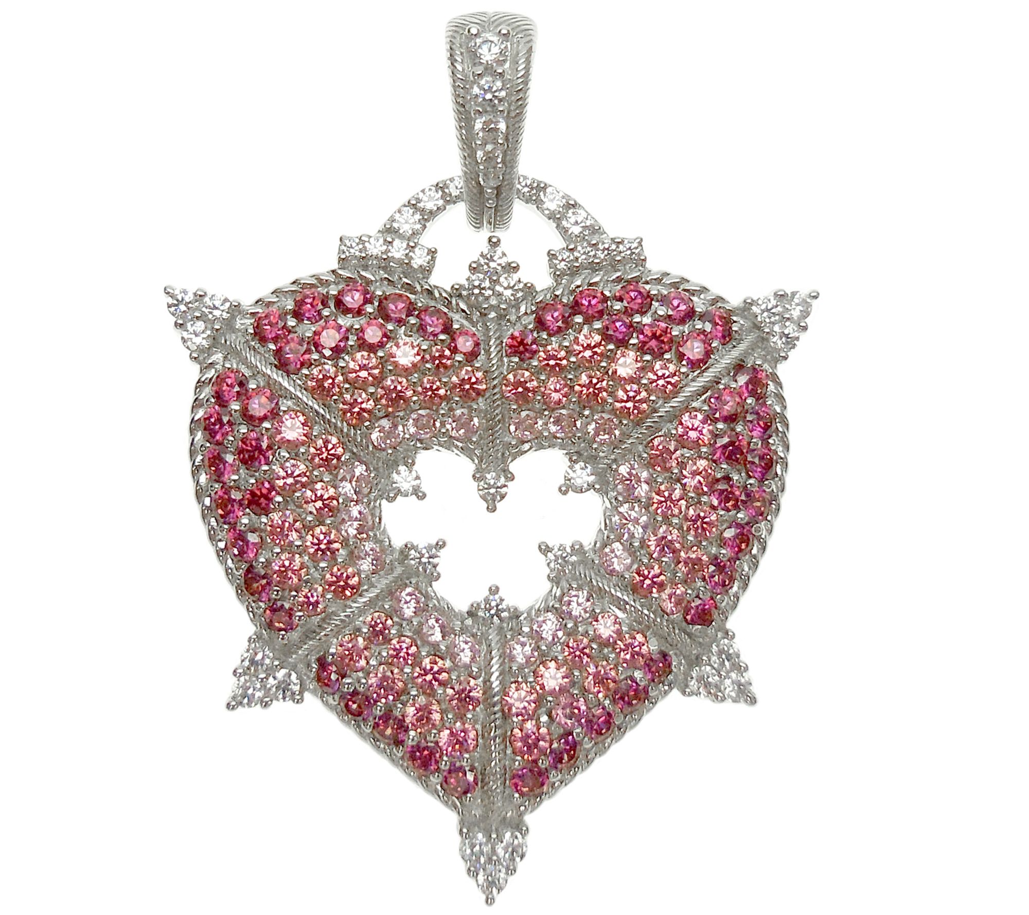 Judith Ripka Sterling & Diamonique Heart Enhanc er