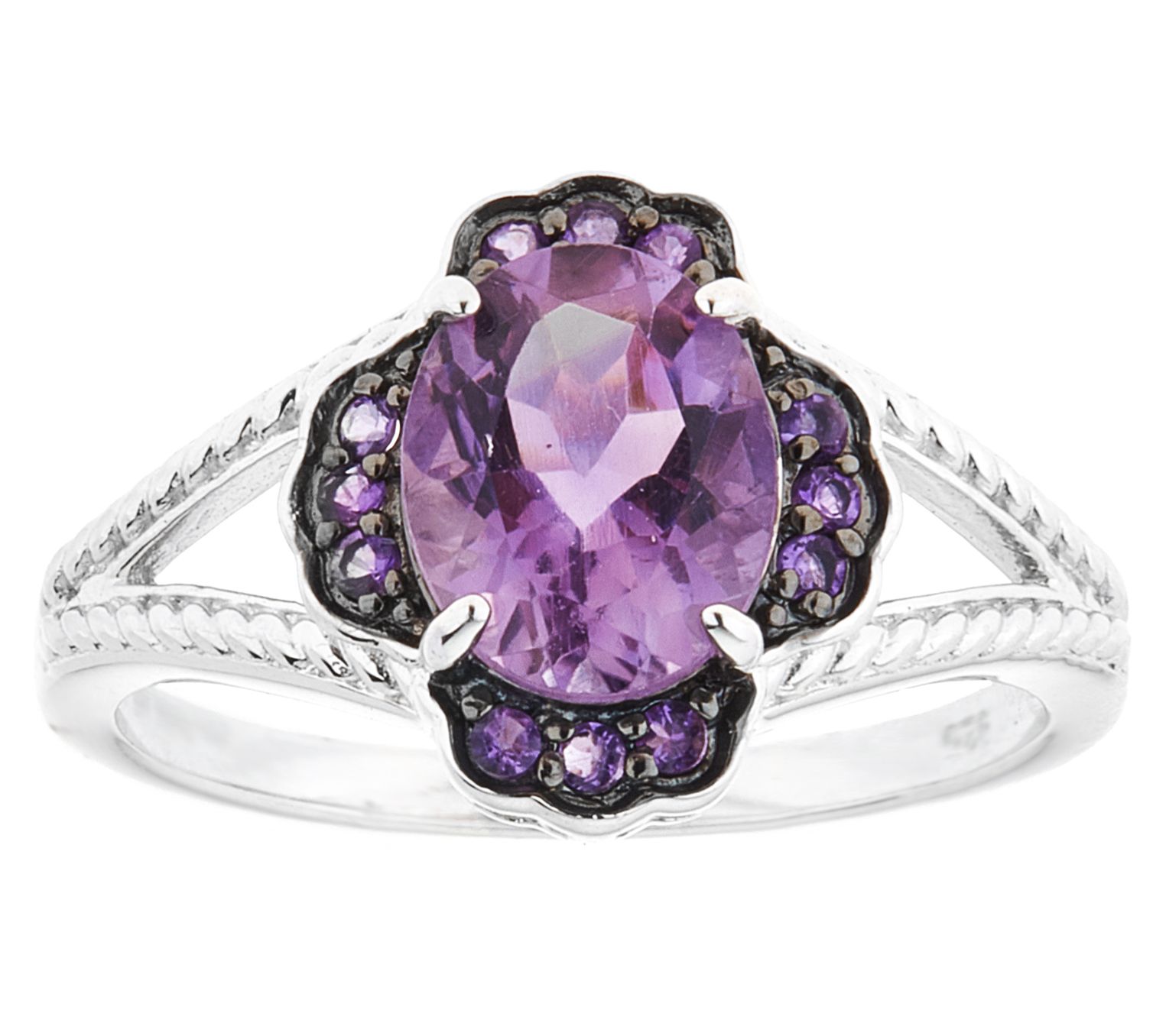 Sterling 1.75 cttw Amethyst Floral Ring — QVC.com