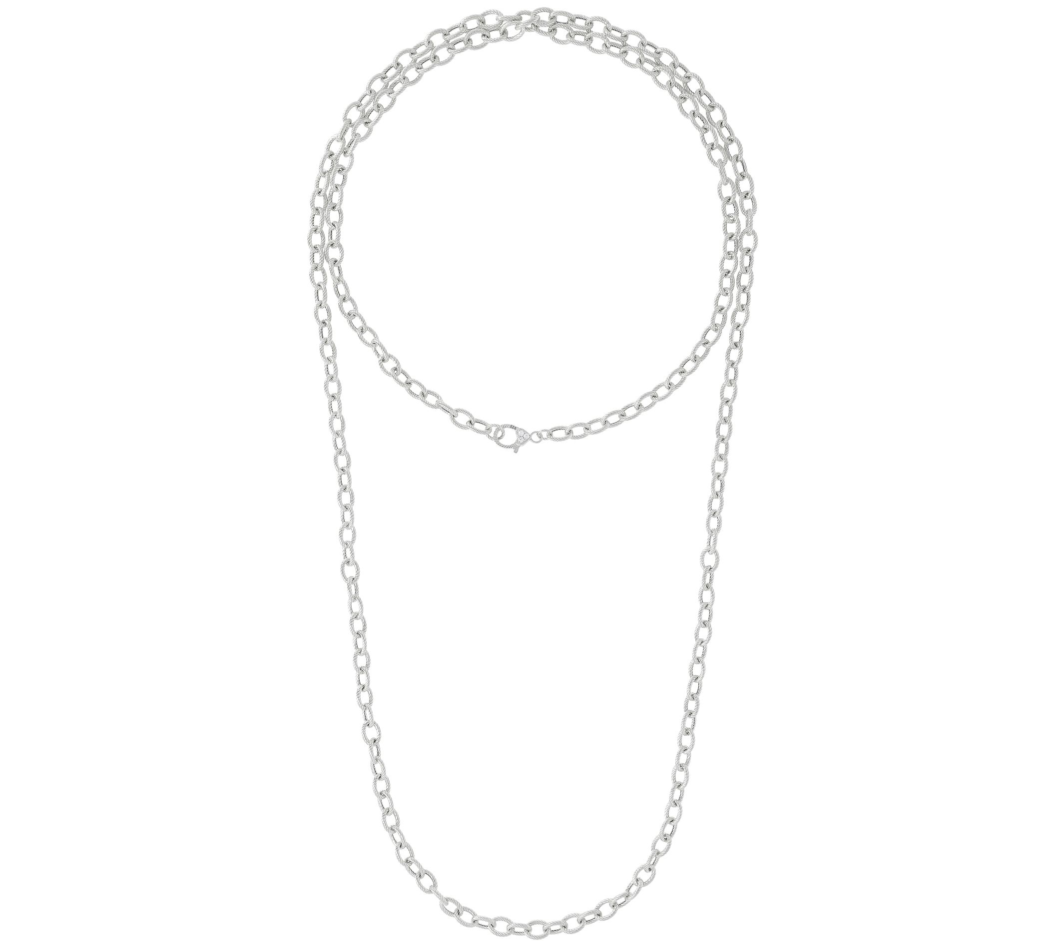Judith Ripka Verona Sterling Oval Link 52 Neck lace 40.5g